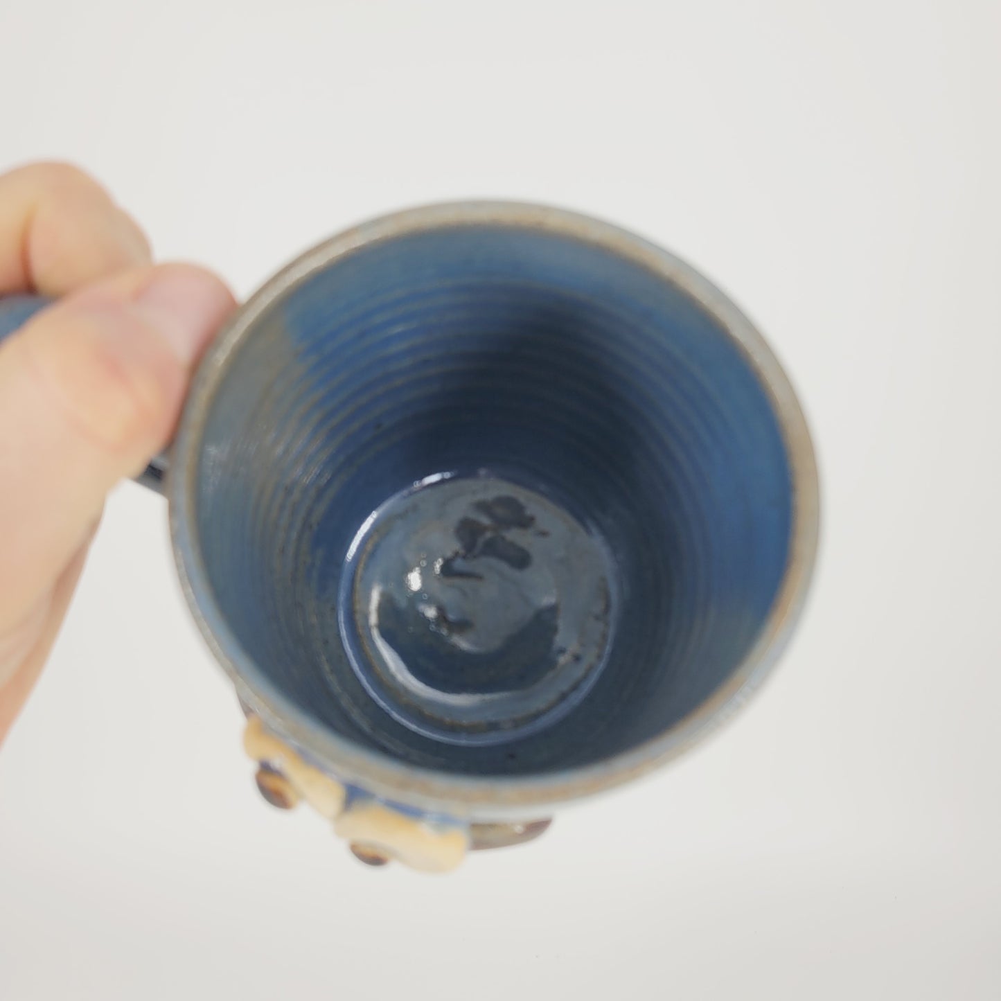 Funny Face Mug in Blue | Handmade Stoneware Pottery | Unique Coffee Cups