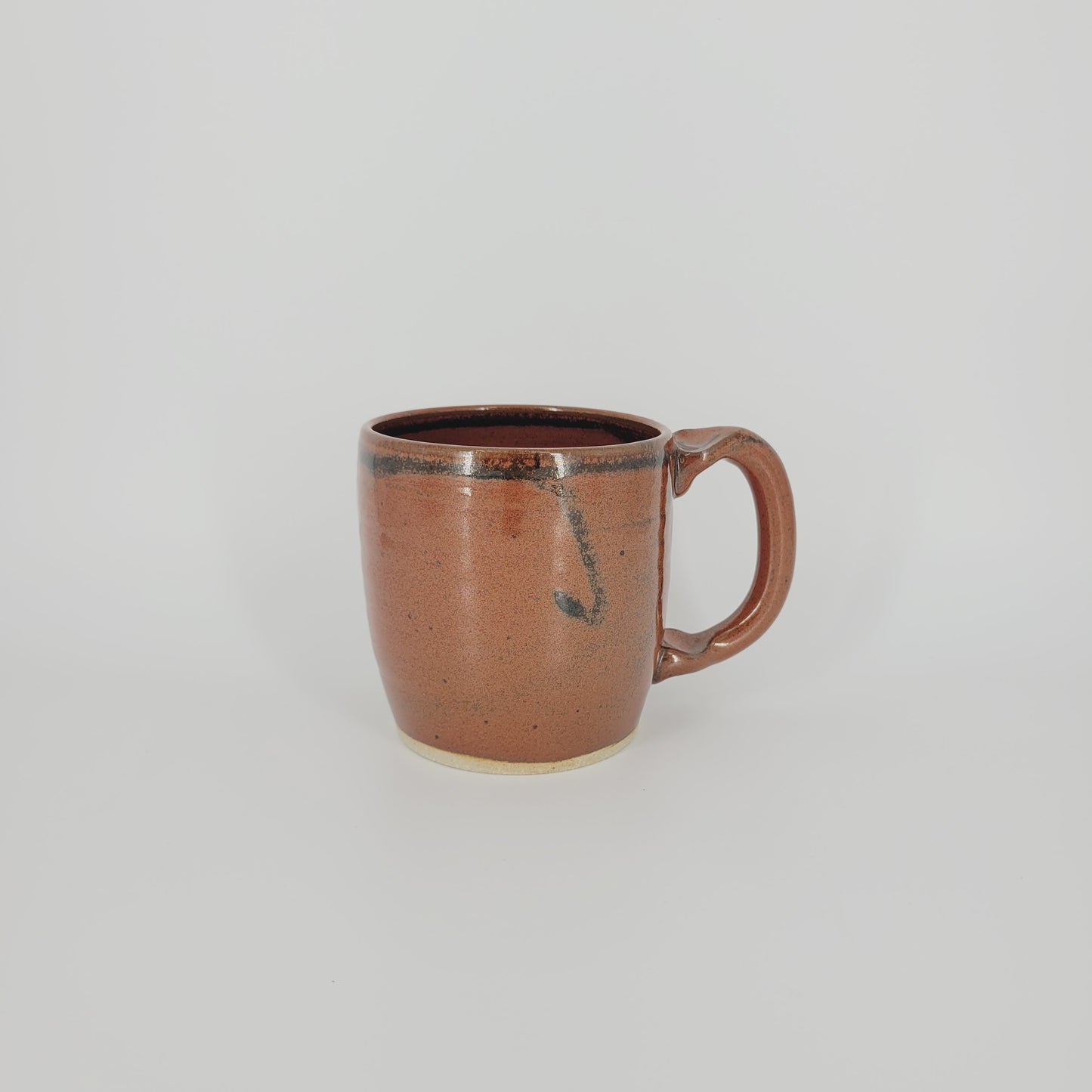 Ceramic Coffee Cup in Rustic Red Brown | UG CHUG Funny Face Mug | Handmade Stoneware Pottery