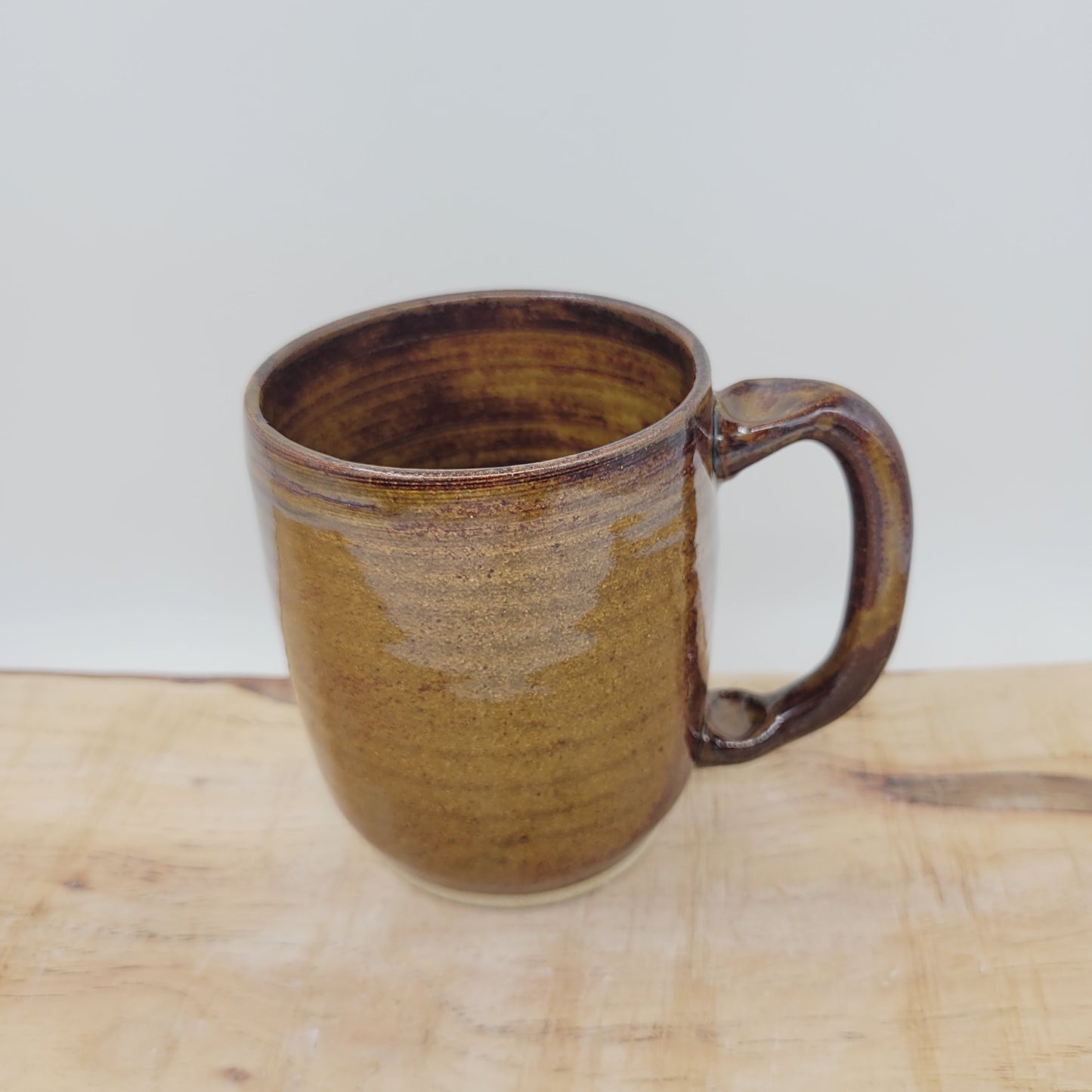 Stoneware Pottery Valentine's Day Heart Mug | Large 16 Oz Coffee Cup | Rusty Caramel | Nelson Studio