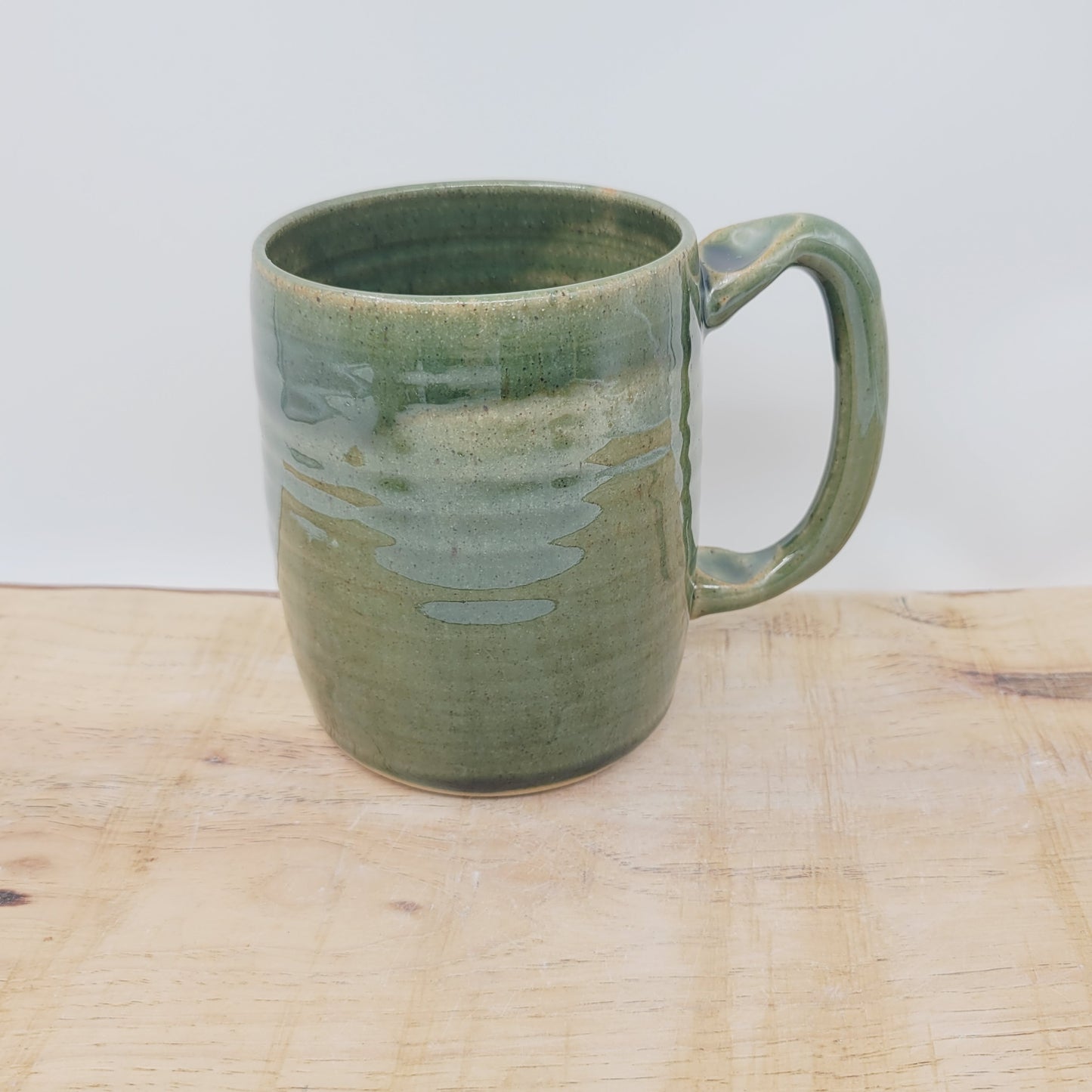 Dog Coffee Cup | Puppy Face Mug | Nelson Studio Ug Chug | Stoneware Ceramic Pottery | Green
