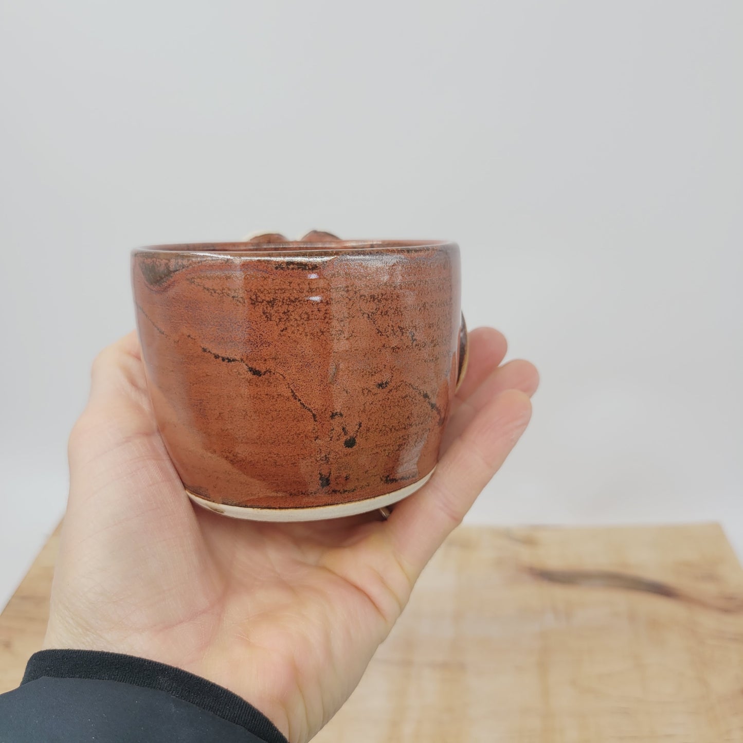 Succulent Pot Small Planter | Cute Mini Smiley Face Container | Red | Home Pottery