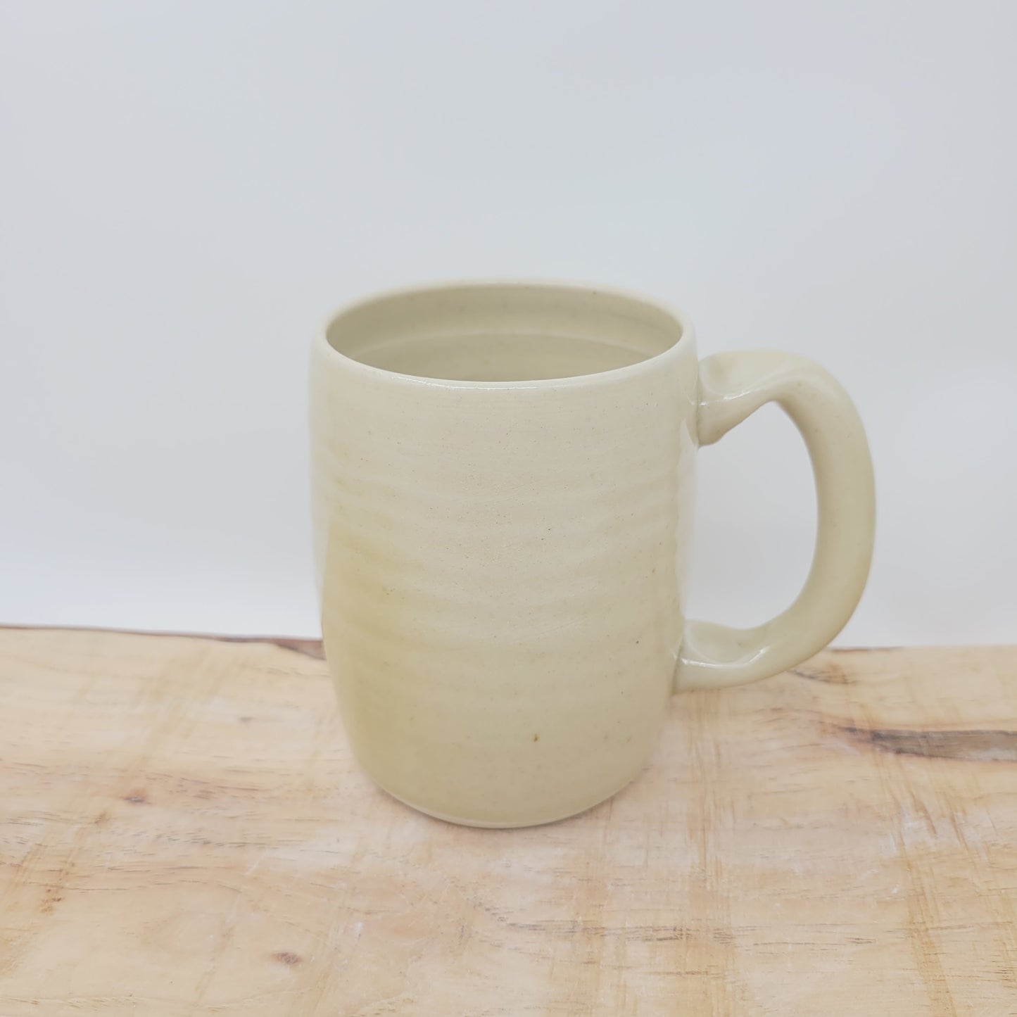 But First Coffee Mug | Large 16 Oz Coffee Cup | Handmade Stoneware Pottery | Nelson Studio | White Stone