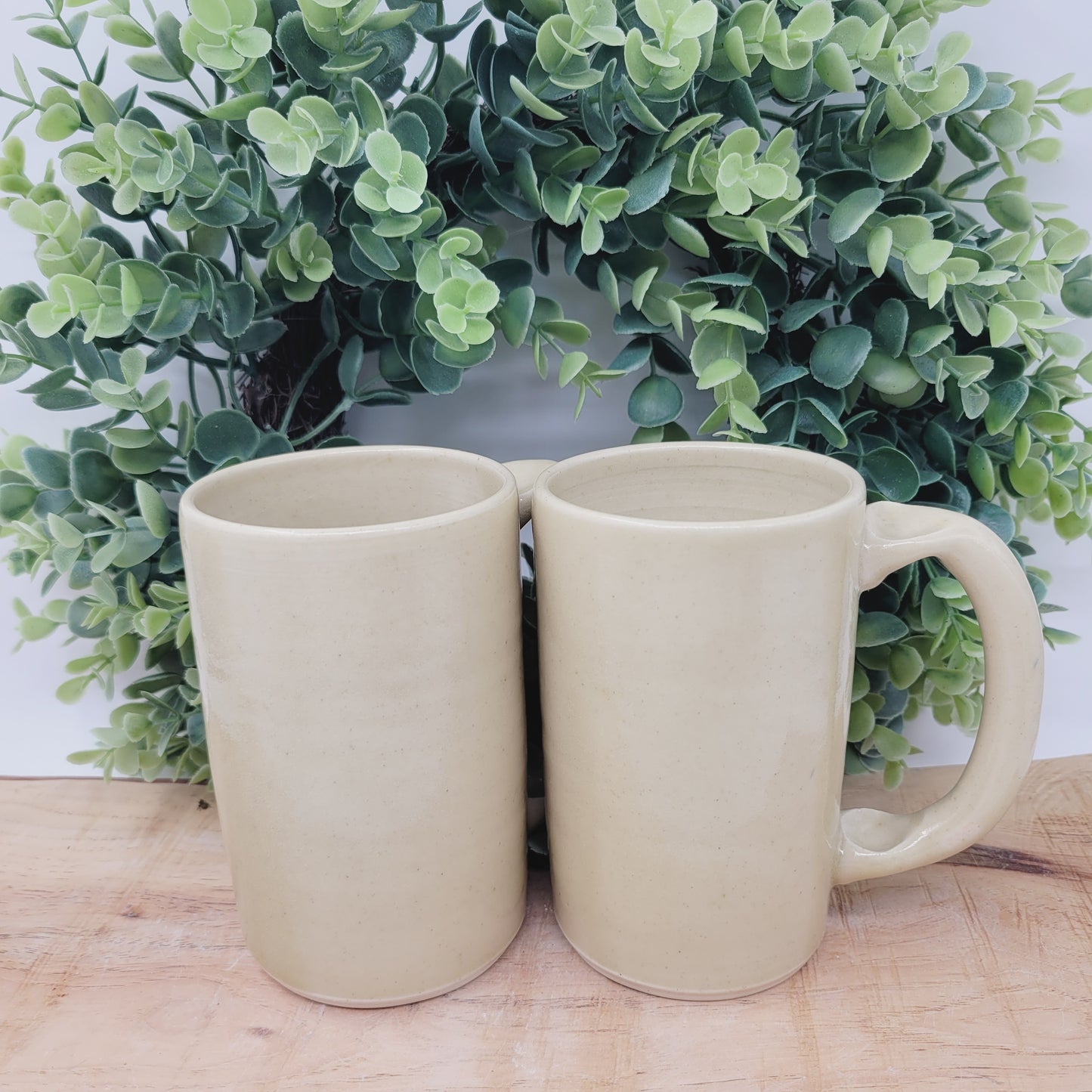Mr. and Mrs. Mugs | White Wedding Gift | Couples Coffee Cup Pair | Cream | Medium 12 Ounces