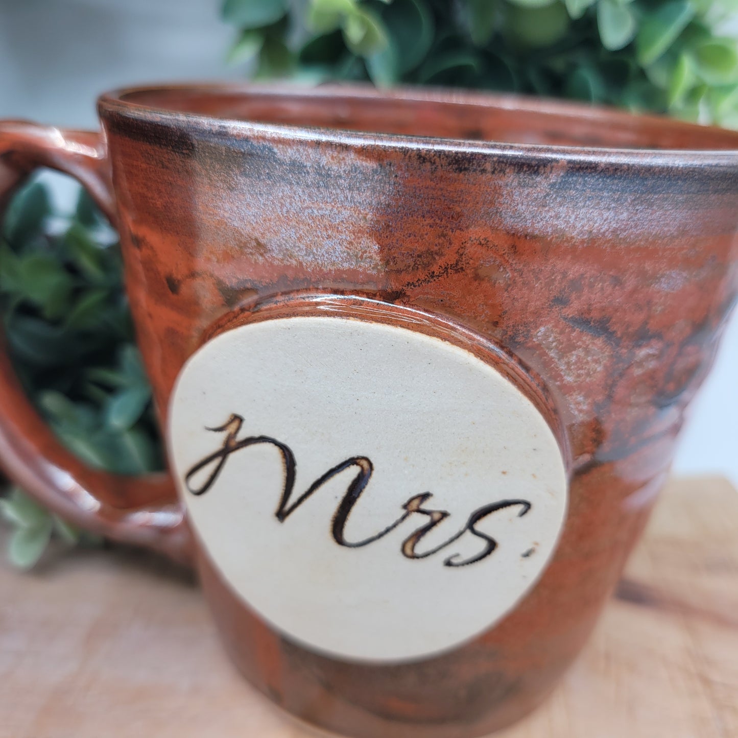 Couples Coffee Cup Pair | Rustic Red | Large 16 Ounces | Mr. Mrs. Mug Set | Wedding Anniversary Gift