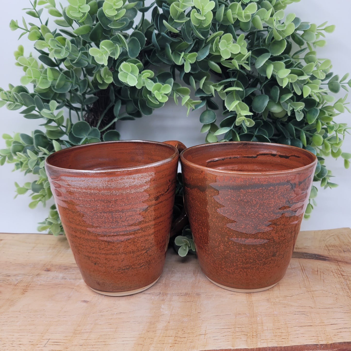 Couples Coffee Cup Pair | Rustic Red | Large 16 Ounces | Mr. Mrs. Mug Set | Wedding Anniversary Gift