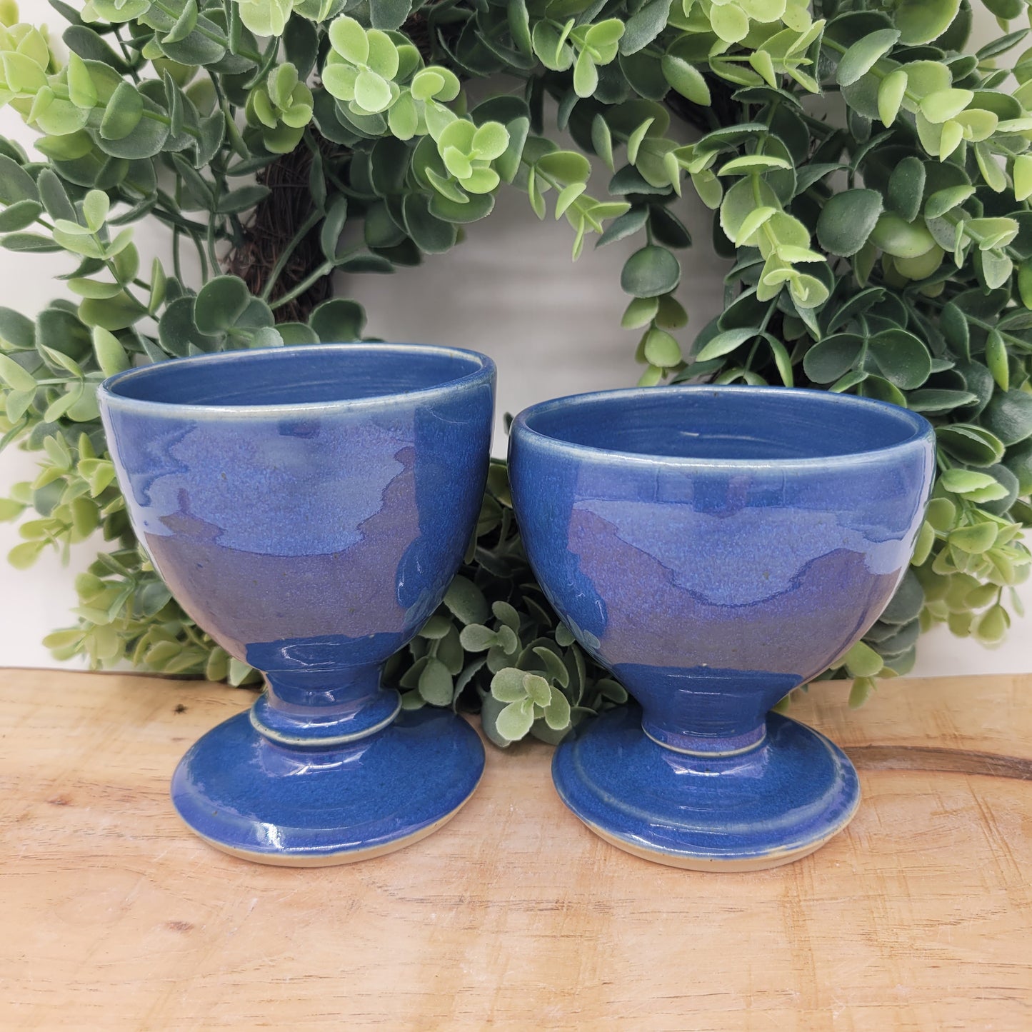 Mr. and Mrs. Set of Toasting Glasses | Something Blue Wedding Gift | Couples Goblet Pair | Blue | 6 Ounces