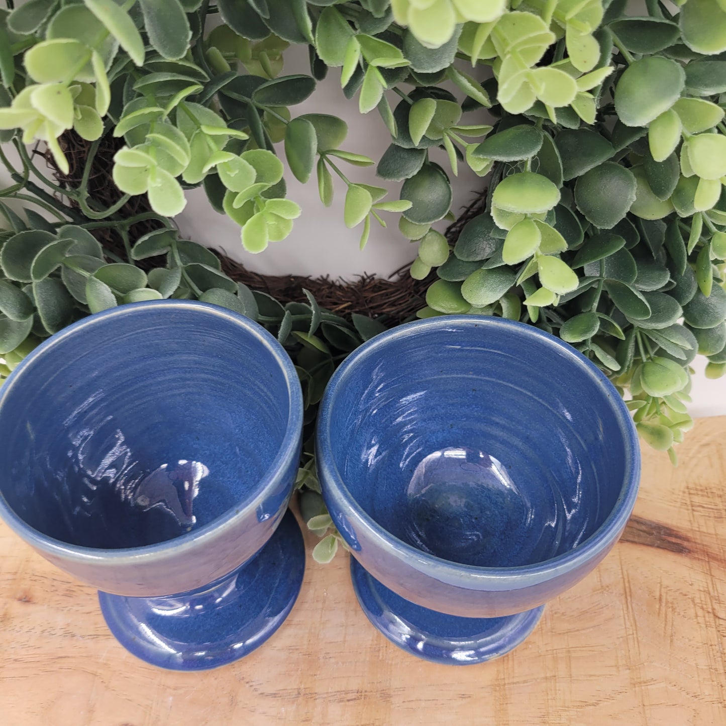 Mr. and Mrs. Set of Toasting Glasses | Something Blue Wedding Gift | Couples Goblet Pair | Blue | 6 Ounces