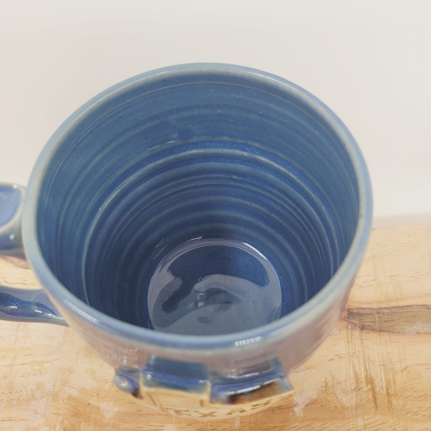 Texas Coffee Cup | State of Texas Stamped Mug | Blue Ceramic Handmade Stoneware Pottery | Homecoming Moving Away Gifts