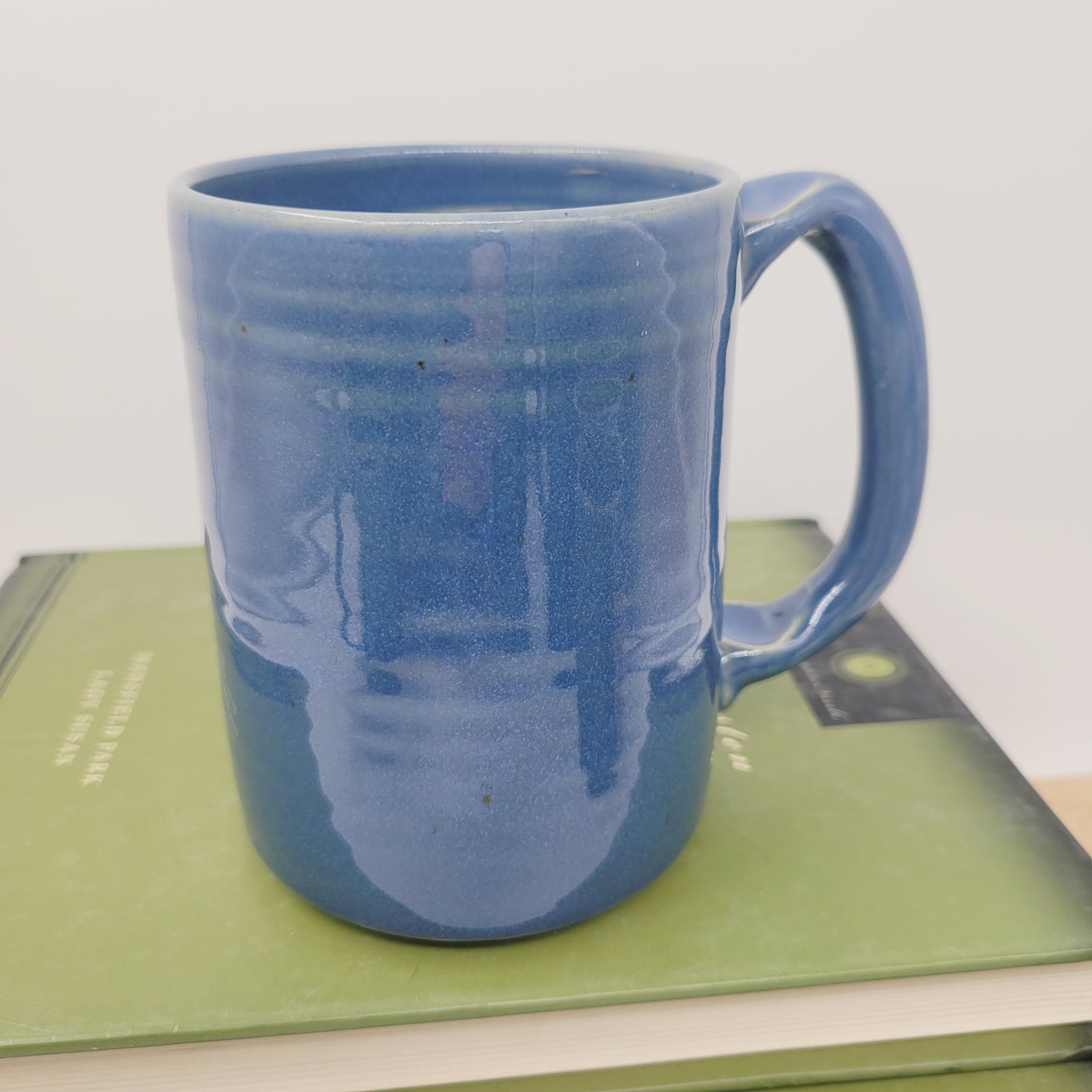 Fat Bug Eyed Frog Mug | Coffee Cups for the Lake | Toad Lover Pottery | Blue | Nature Outdoor Lover | Large 16 - 20 Oz