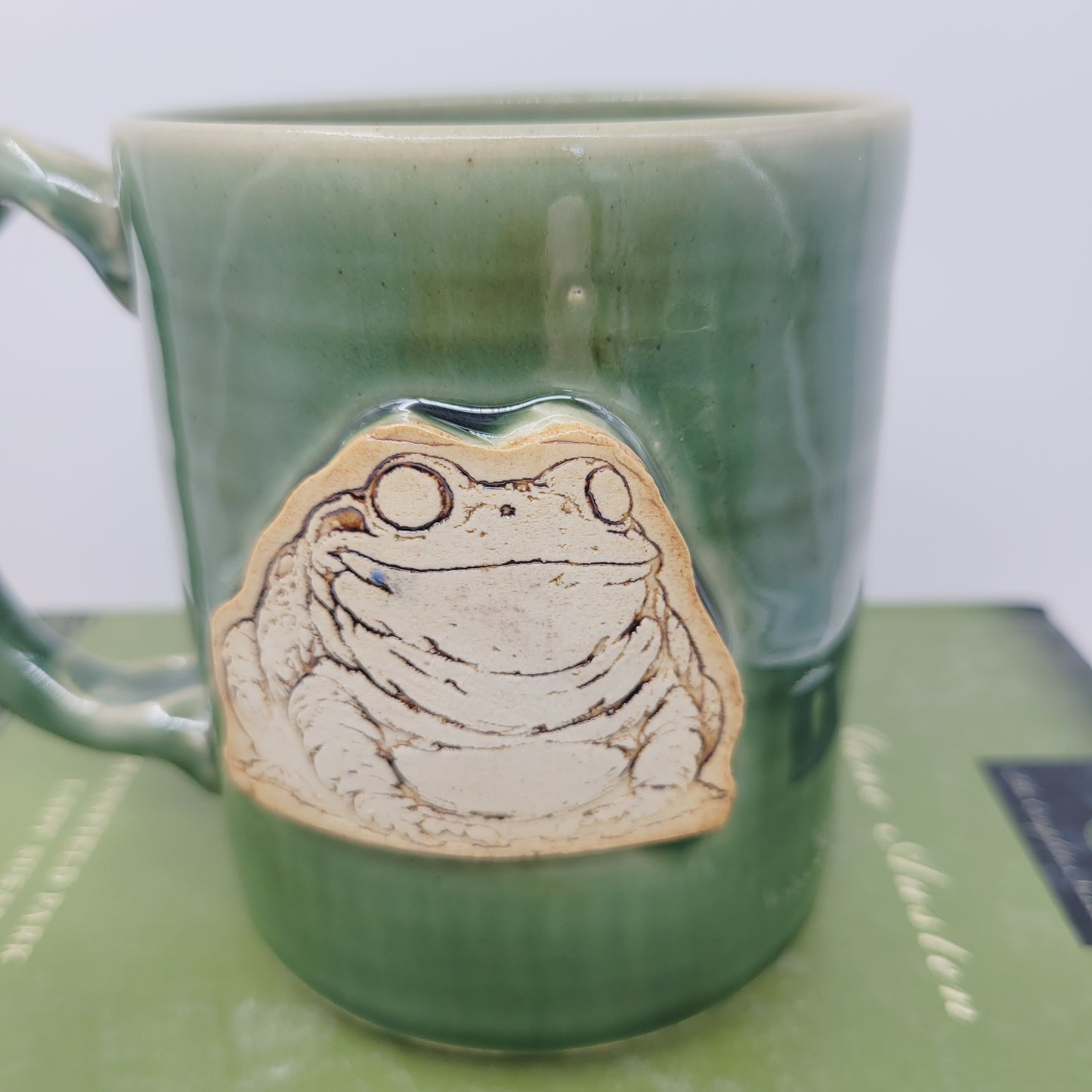 Fat Frog Mug | Coffee Cups for the Lake | Toad Lover Pottery | Green | Nature Outdoor Lover | Large 16 Oz