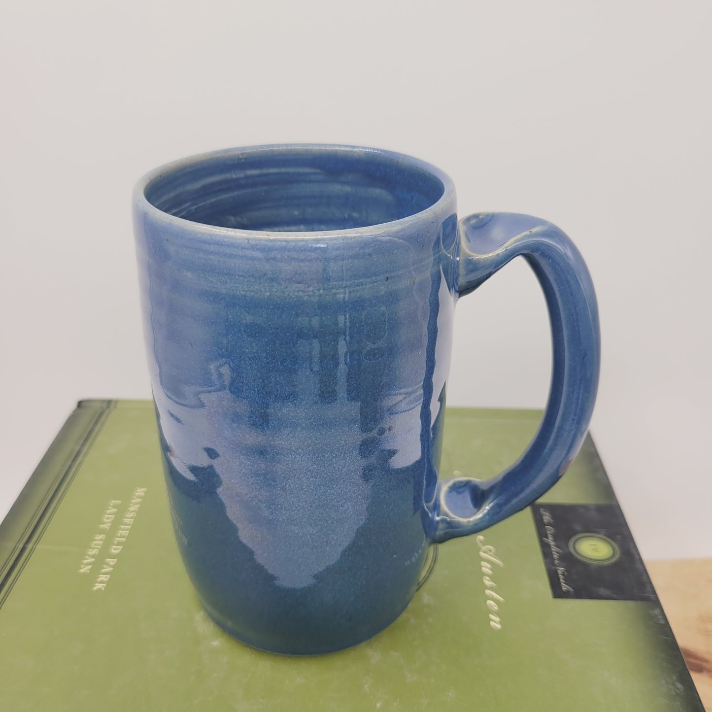 I'm Finer Than Frog Hair Mug | Funny Southern Sayings Coffee Cup | Fat Frog Toad Lover Unique Pottery | Blue | Extra Large