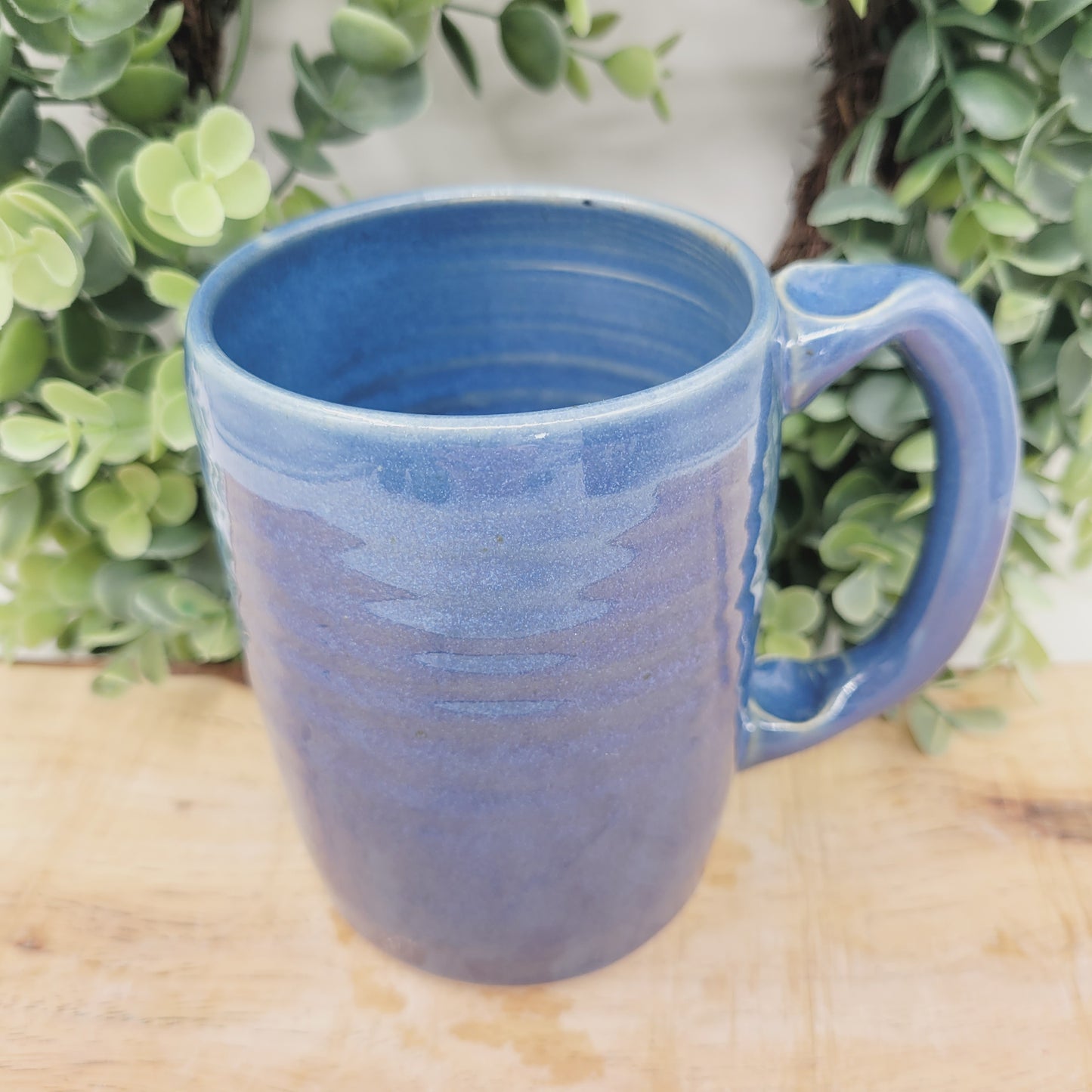 Sleepy Monday Morning Coffee Cup | Tired Face Mug | Blue Hot Tea Mug | 16 Ounces