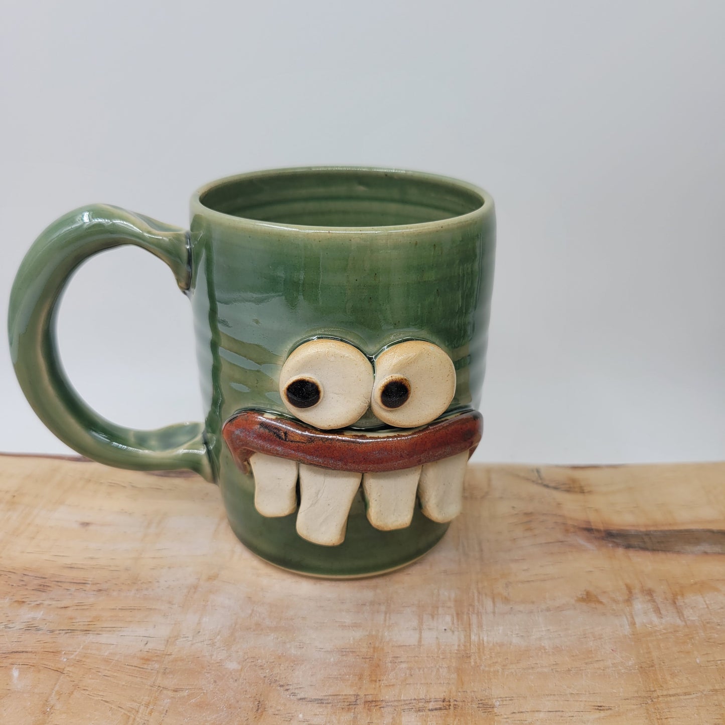 Handmade Pottery Face Mug | Funny Coffee Cup | Microwave Dishwasher Safe Stoneware | Hand Thrown