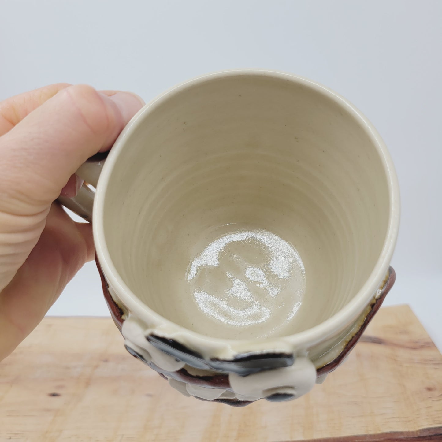 Funny Coffee Cup | Handmade Pottery Face Mug | Man Gift | Ceramic Stoneware | 16 Ounces Large | Stone