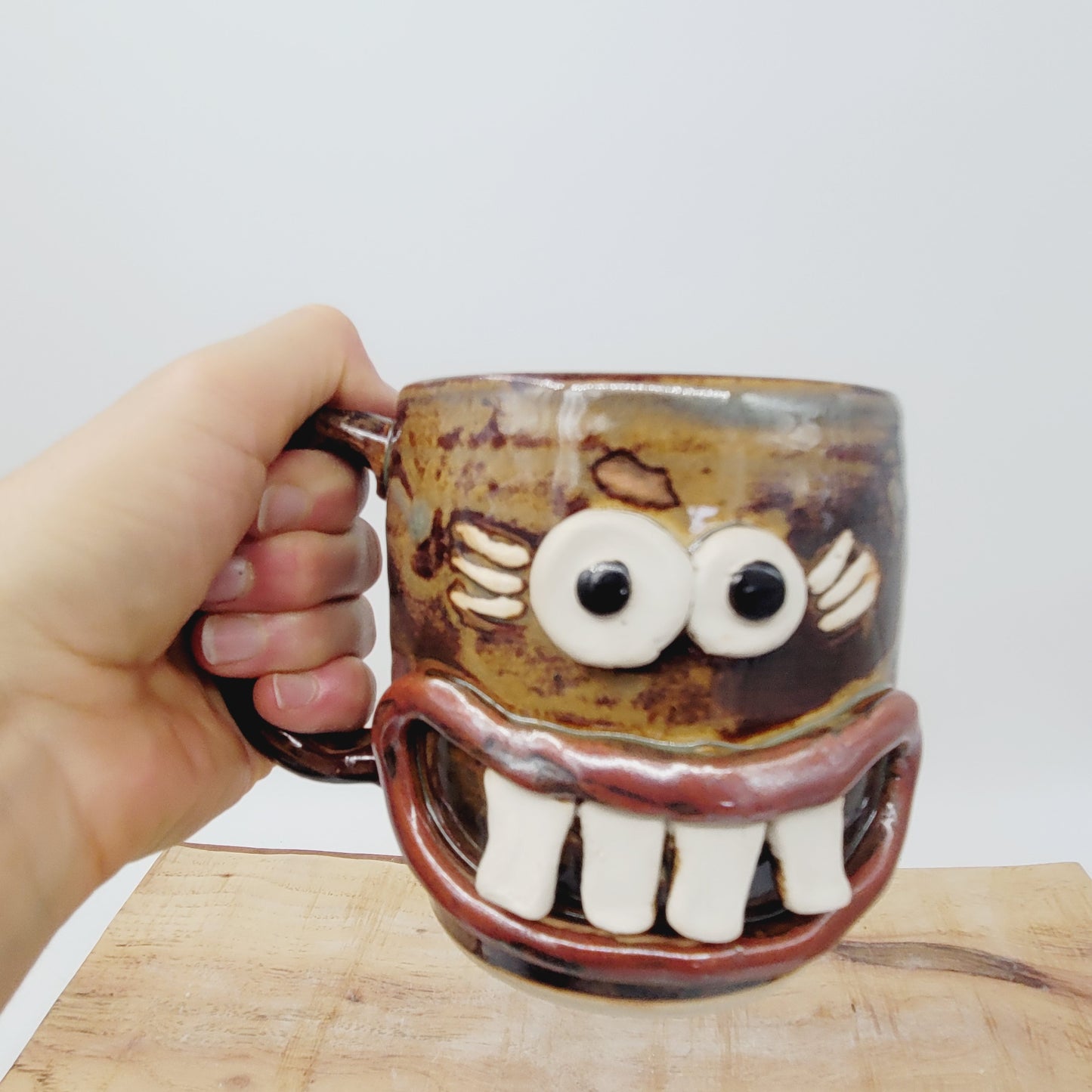 Nurse Coffee Cup | Funny RN Face Mug | Nelson Studio Ug Chug | Rusty Brown
