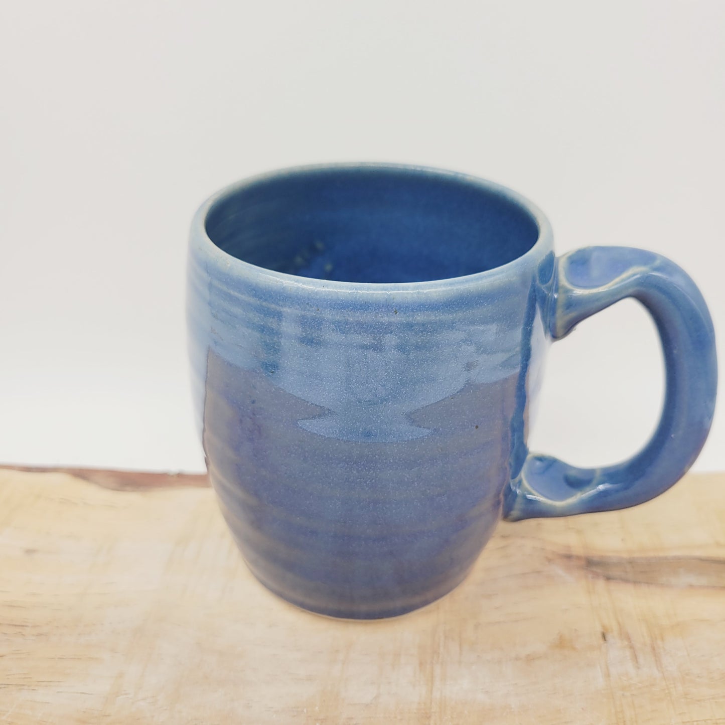 MONDAY Morning Mug | Funny Face Coffee Cup | 16 OZ Blue | Unique Handmade Stoneware Pottery