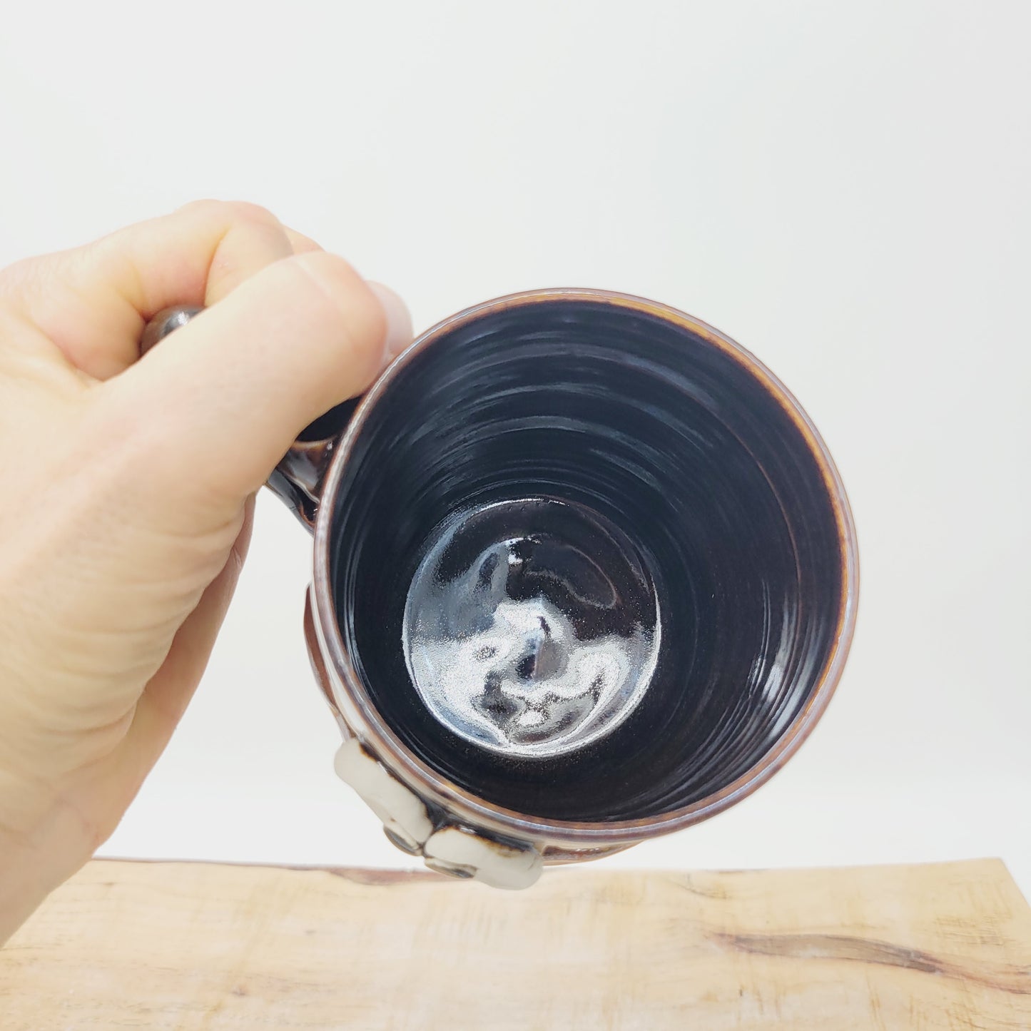 Woman's Fun Face Mug | Cheerful Teacher Coffee Cup | Microwave Dishwasher Safe | Handmade Pottery