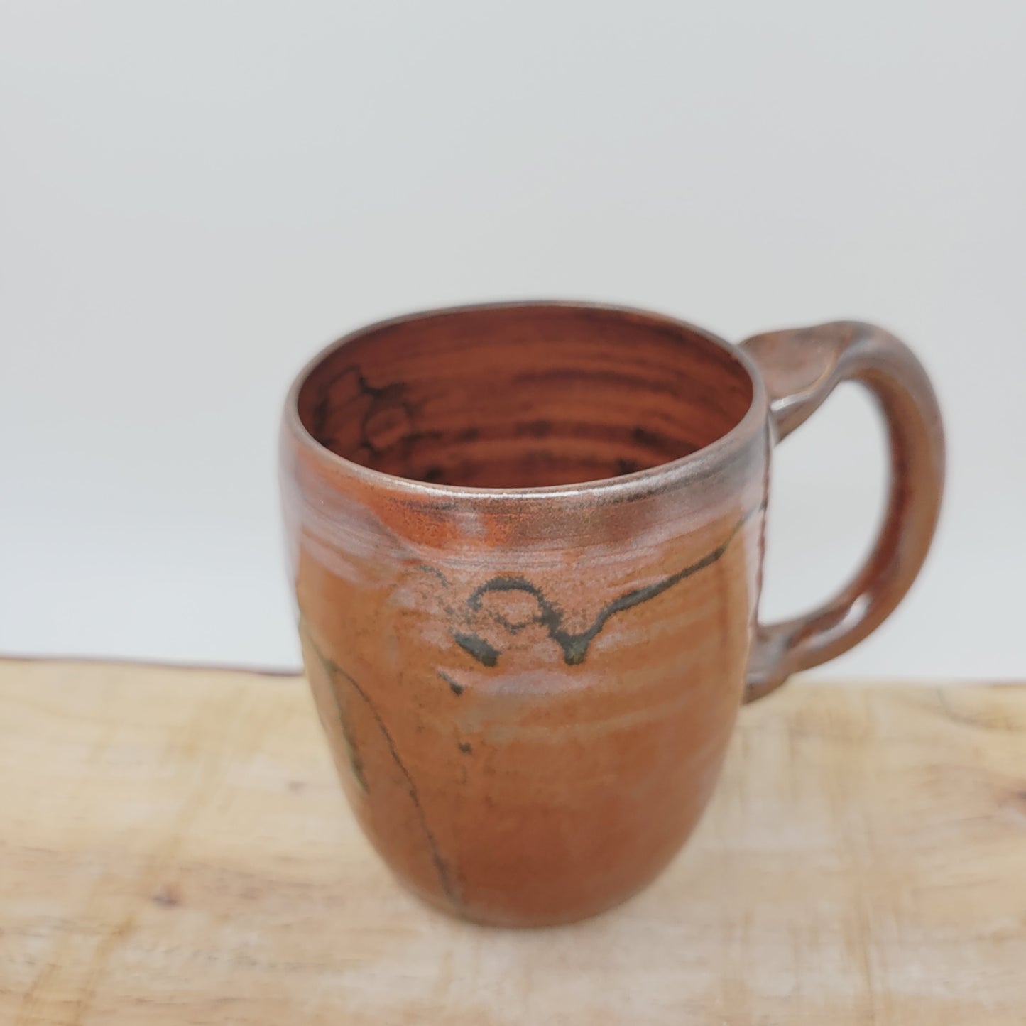 UG CHUG Face Mug | Stoneware Pottery Coffee Cup | Large | Rustic Red Brown