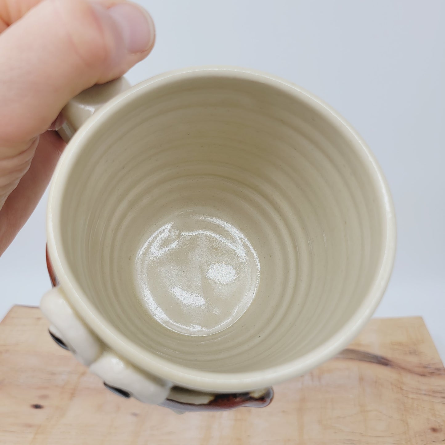 Funny Coffee Cup | Handmade Pottery Face Mug | Getting Older Man Gift | Ceramic Stoneware | 16 Ounces Large | Stone