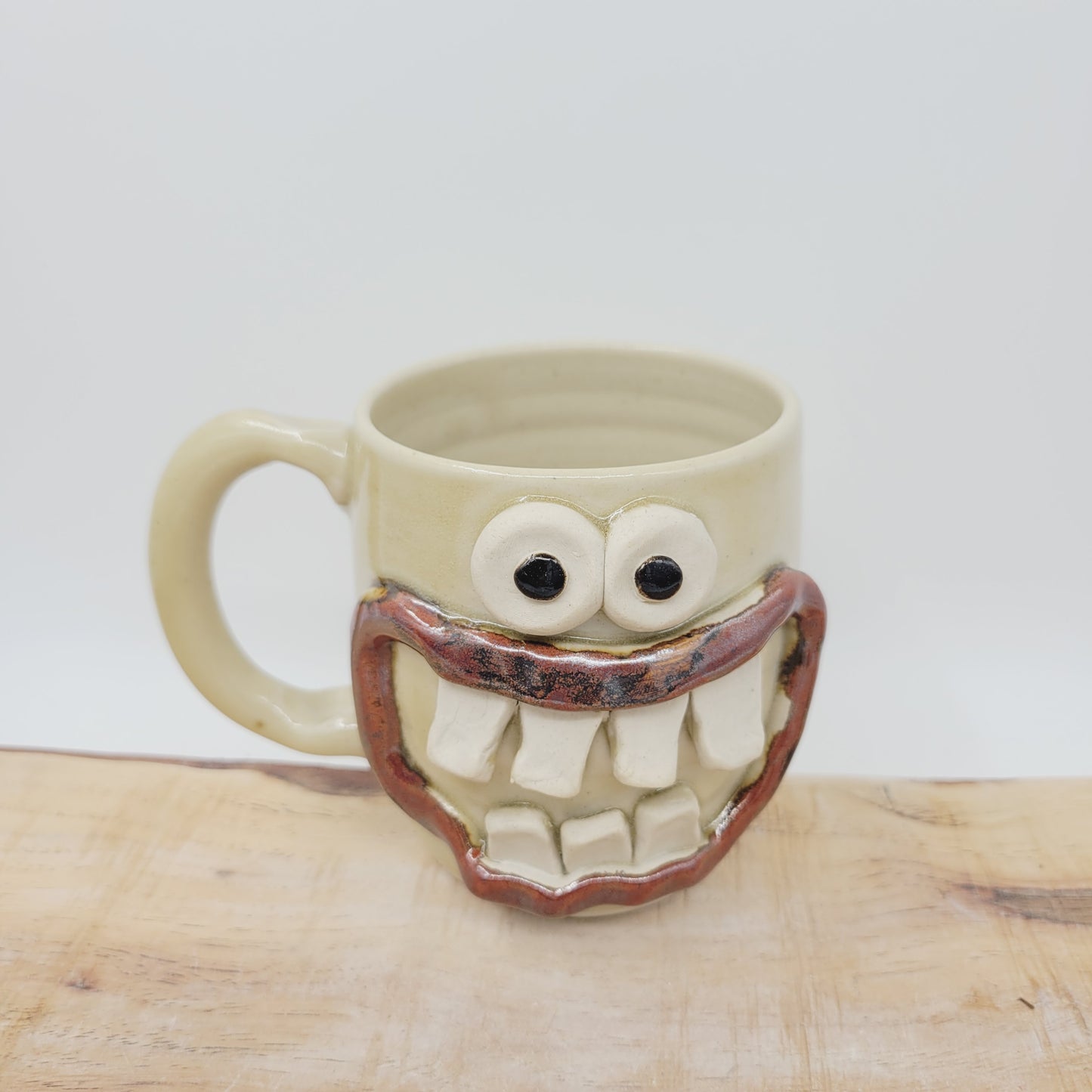 Funny Coffee Cup | Handmade Pottery Face Mug | Getting Older Man Gift | Ceramic Stoneware | 16 Ounces Large | Stone