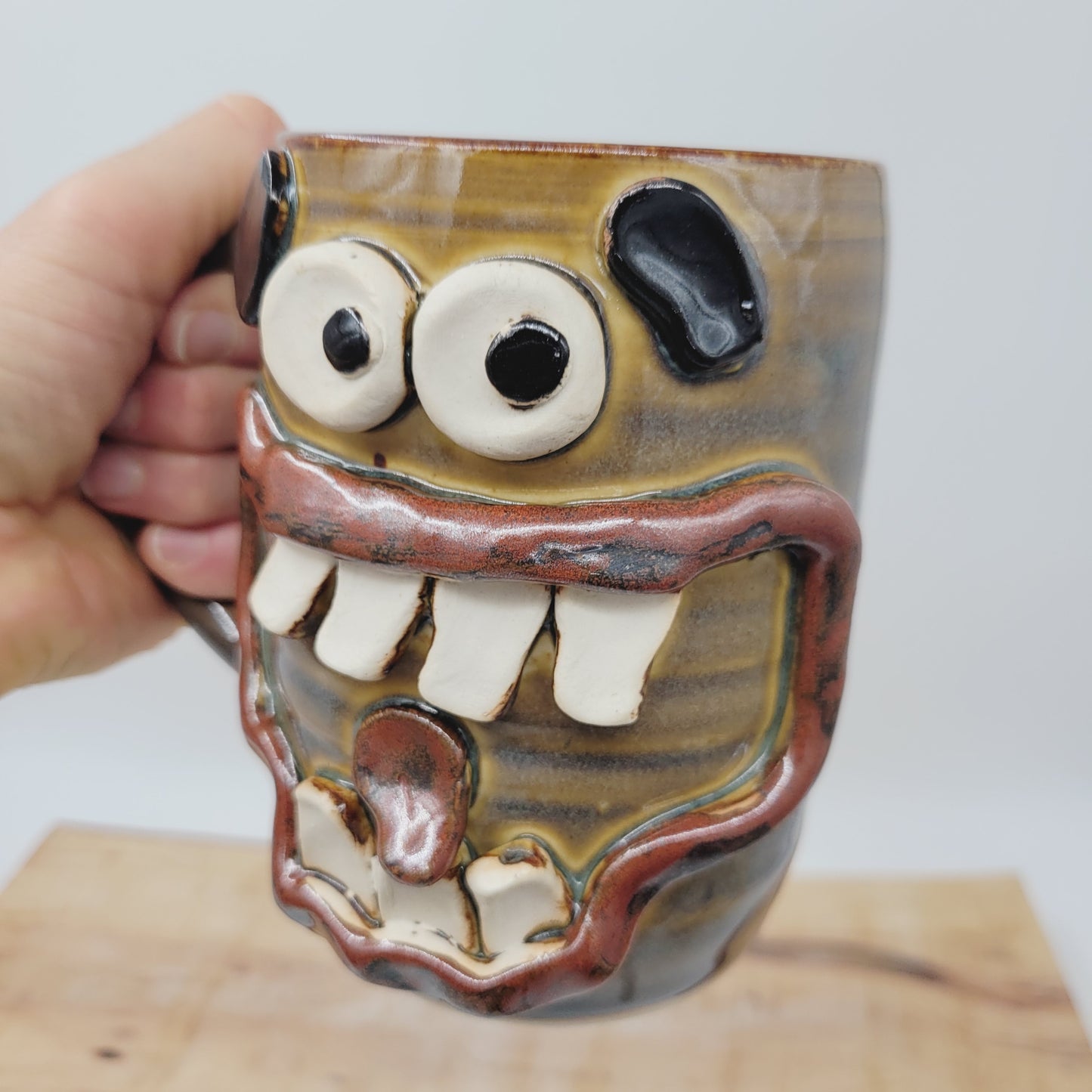 Honey-Do To-Do List Face Mug | His Coffee Cups | Large 20 Oz Rusty Brown Stoneware Pottery