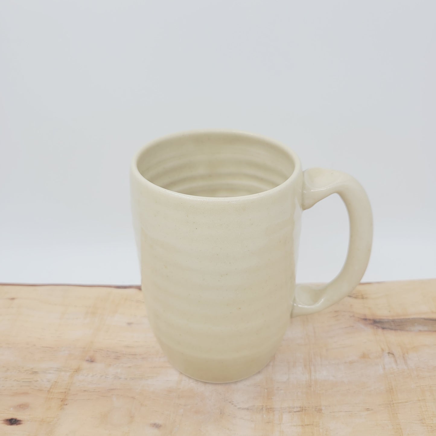 Not a Morning Person Coffee Cup | Large 20 Ounces | Cream Stoneware Pottery | Handmade Ug Chug Face Mug