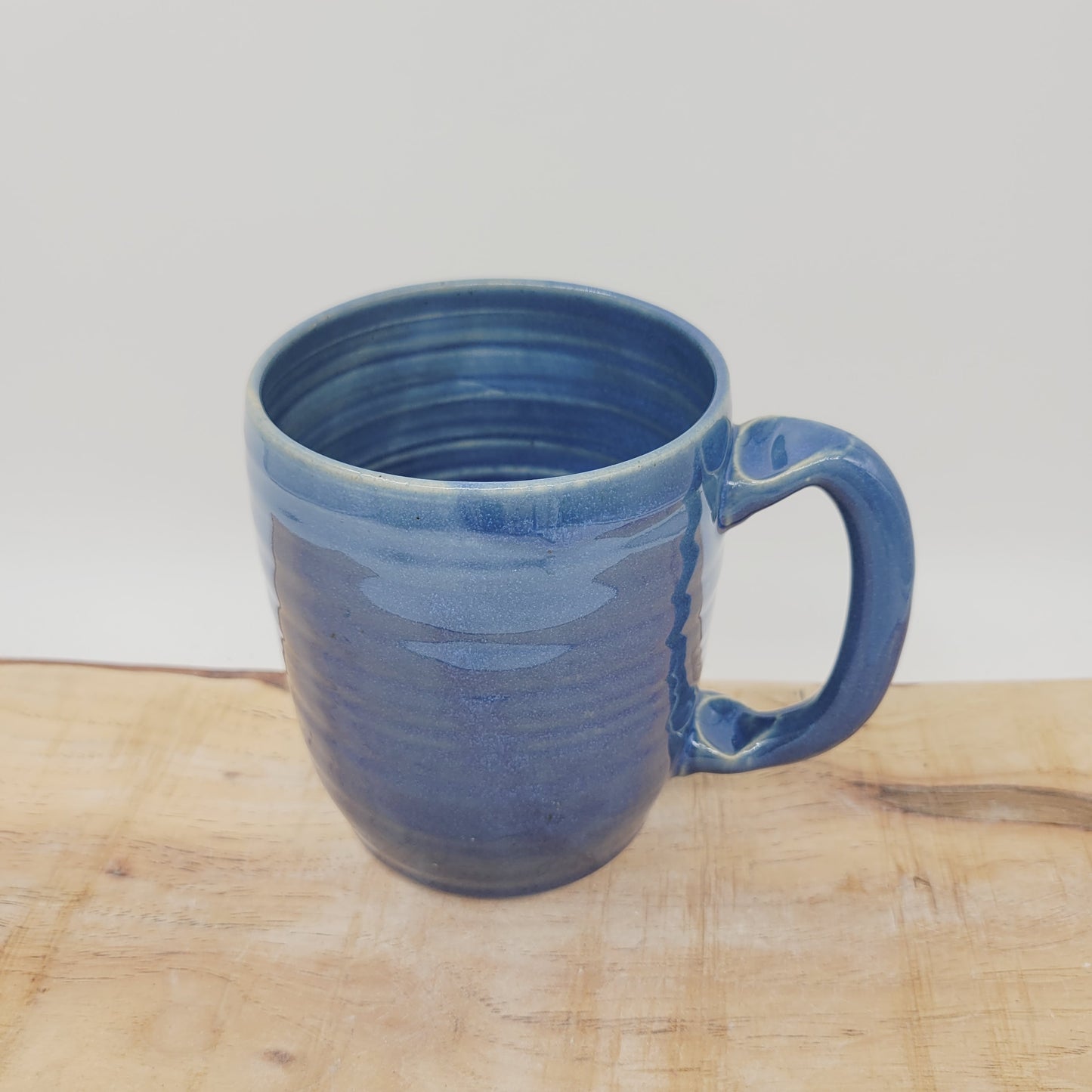 Donut Lover Coffee Cup | Extra Large 20 Oz Smiley Face Mug | Blue Tankard | Handmade Stoneware Pottery | Nelson Studio Ug Chug