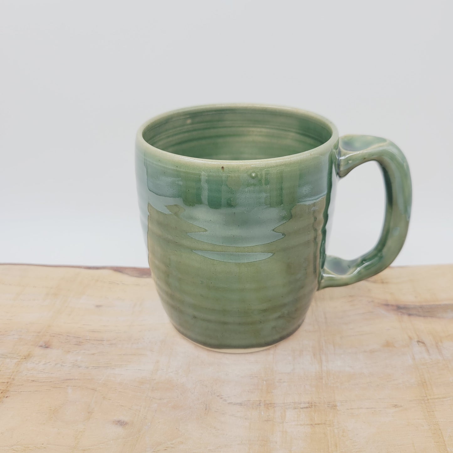 Handlebar Mustache Mug | Funny Man's Pottery Coffee Cup | Nelson Studio Ug Chug | Green | 16 Ounces