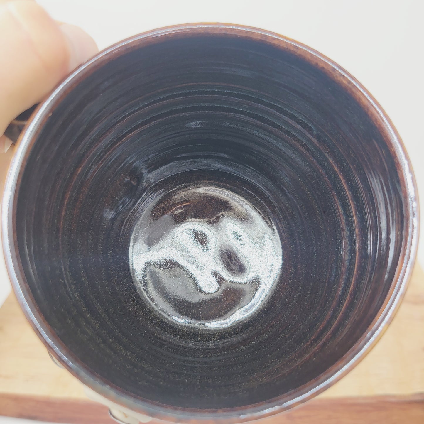 Man's Bushy Mustache Mug | Ceramic Stoneware Pottery Coffee Cup | Chocolate Brown Black | Nelson Studio Ug Chugs