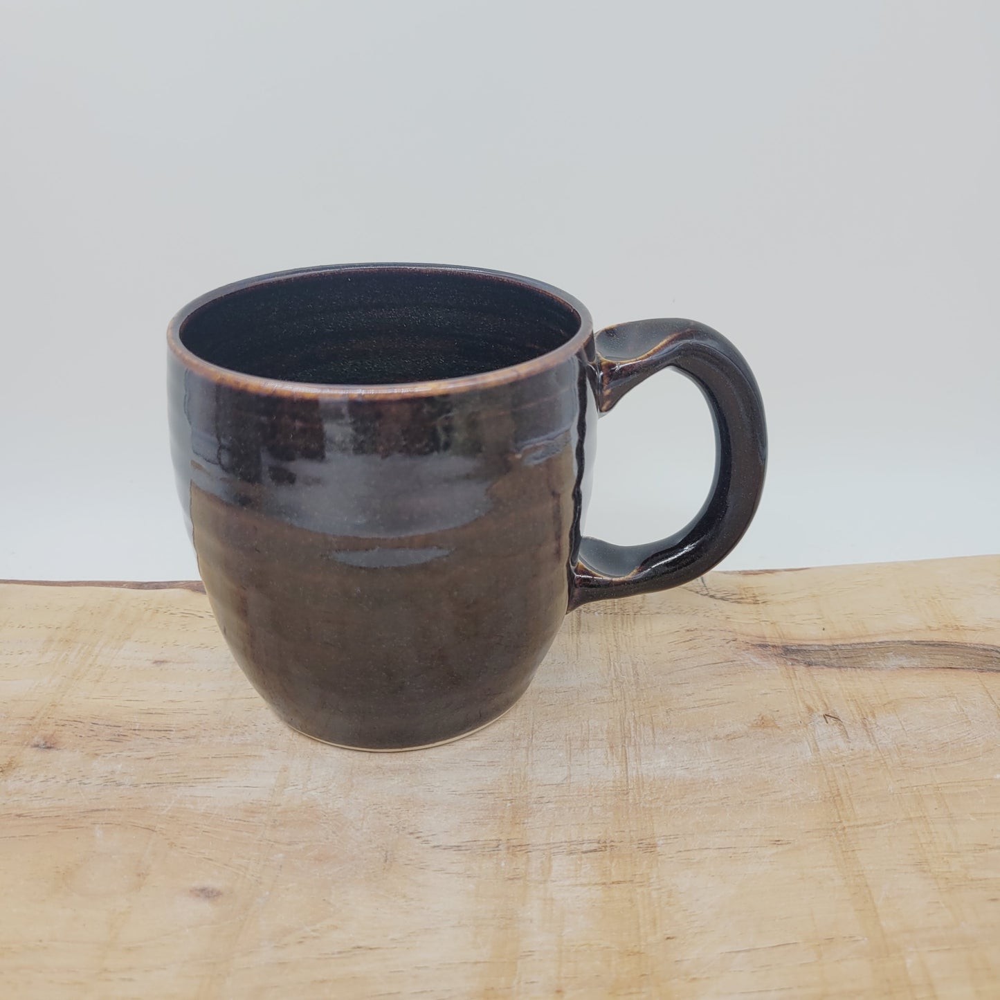Man's Bushy Mustache Mug | Ceramic Stoneware Pottery Coffee Cup | Chocolate Brown Black | Nelson Studio Ug Chugs