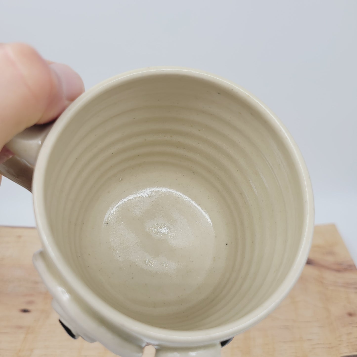 Face Mug with Monocle and Handlebar Mustache | Funny Coffee Cups | Cream 12 Oz Medium | Nelson Studio Ug Chug