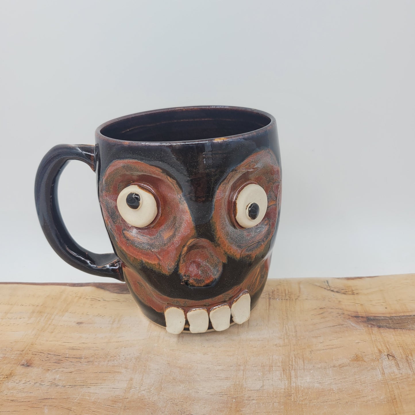 HALLOWEEN Coffee Cup | Spooky Scary Zombie Face Monster Mug | Fall Autumn Pottery | 16 Ounces