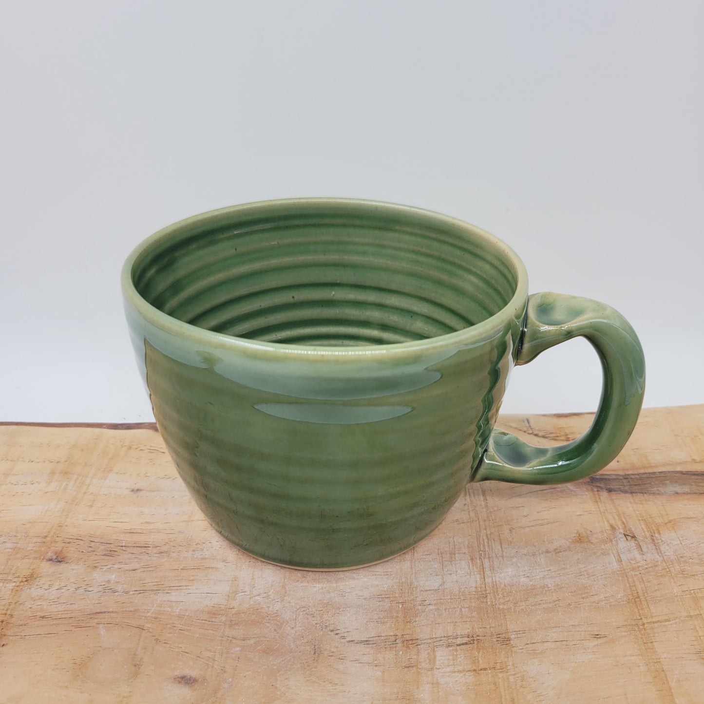 Farmhouse Rooster Soup Mug | Chicken Collector Bowl with Handle | Handmade Stoneware Clay Pottery | Green | Nelson Studio Ug Chug