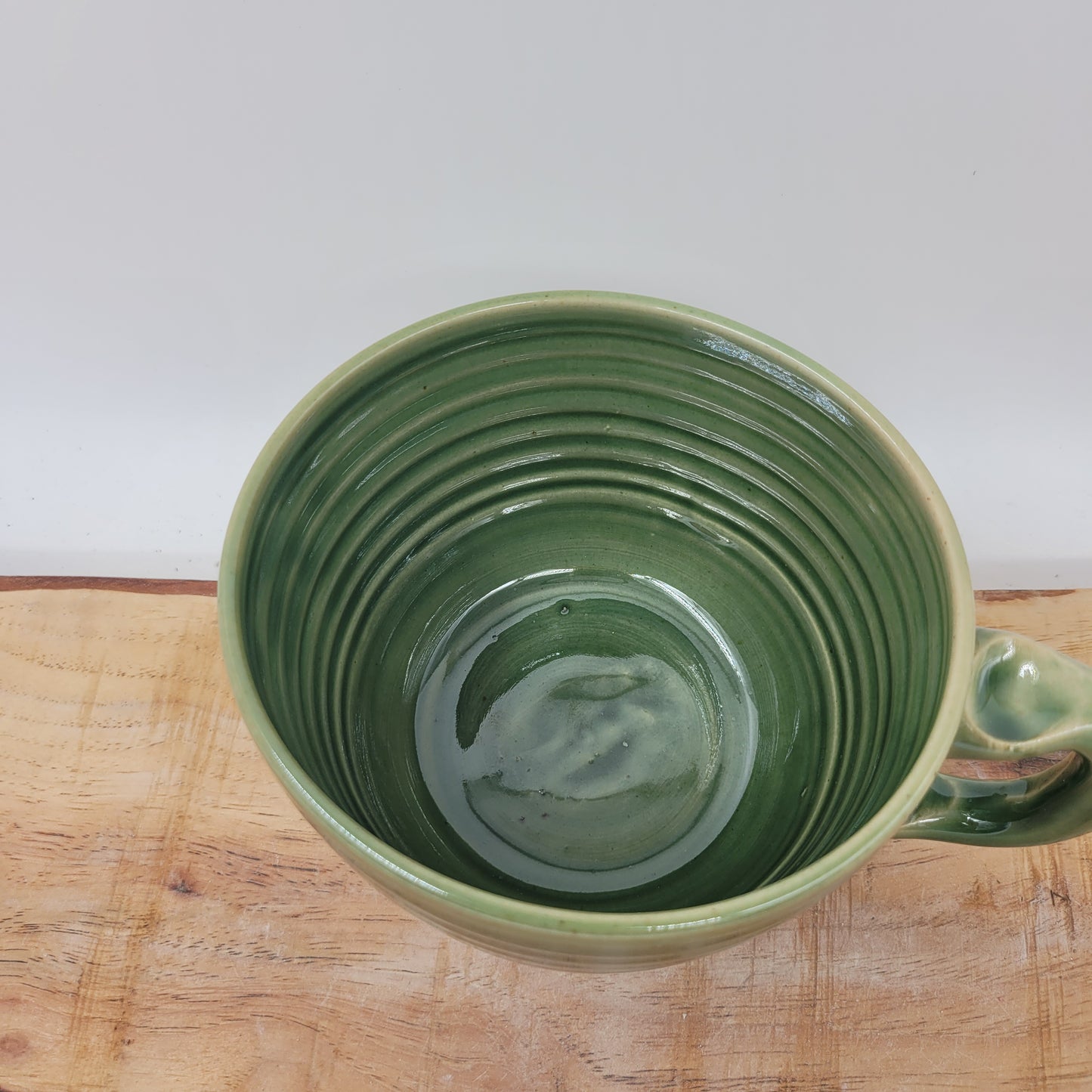 Farmhouse Rooster Soup Mug | Chicken Collector Bowl with Handle | Handmade Stoneware Clay Pottery | Green | Nelson Studio Ug Chug