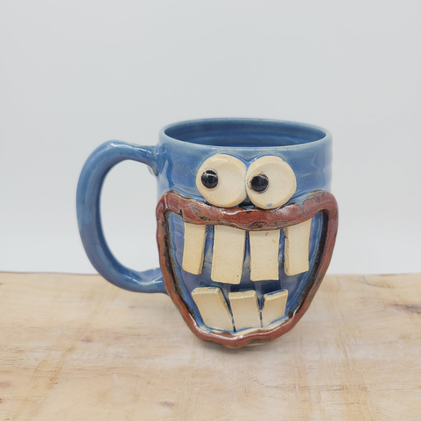 Not a Morning Person Coffee Cup | Funny Face Mug | Nelson Studio Ug Chug | 16 Ounces | Blue
