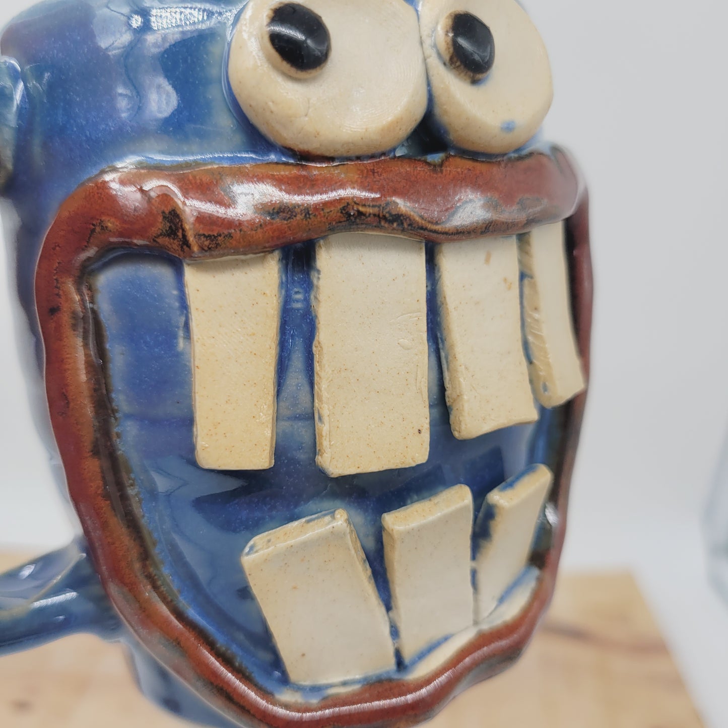 Not a Morning Person Coffee Cup | Funny Face Mug | Nelson Studio Ug Chug | 16 Ounces | Blue