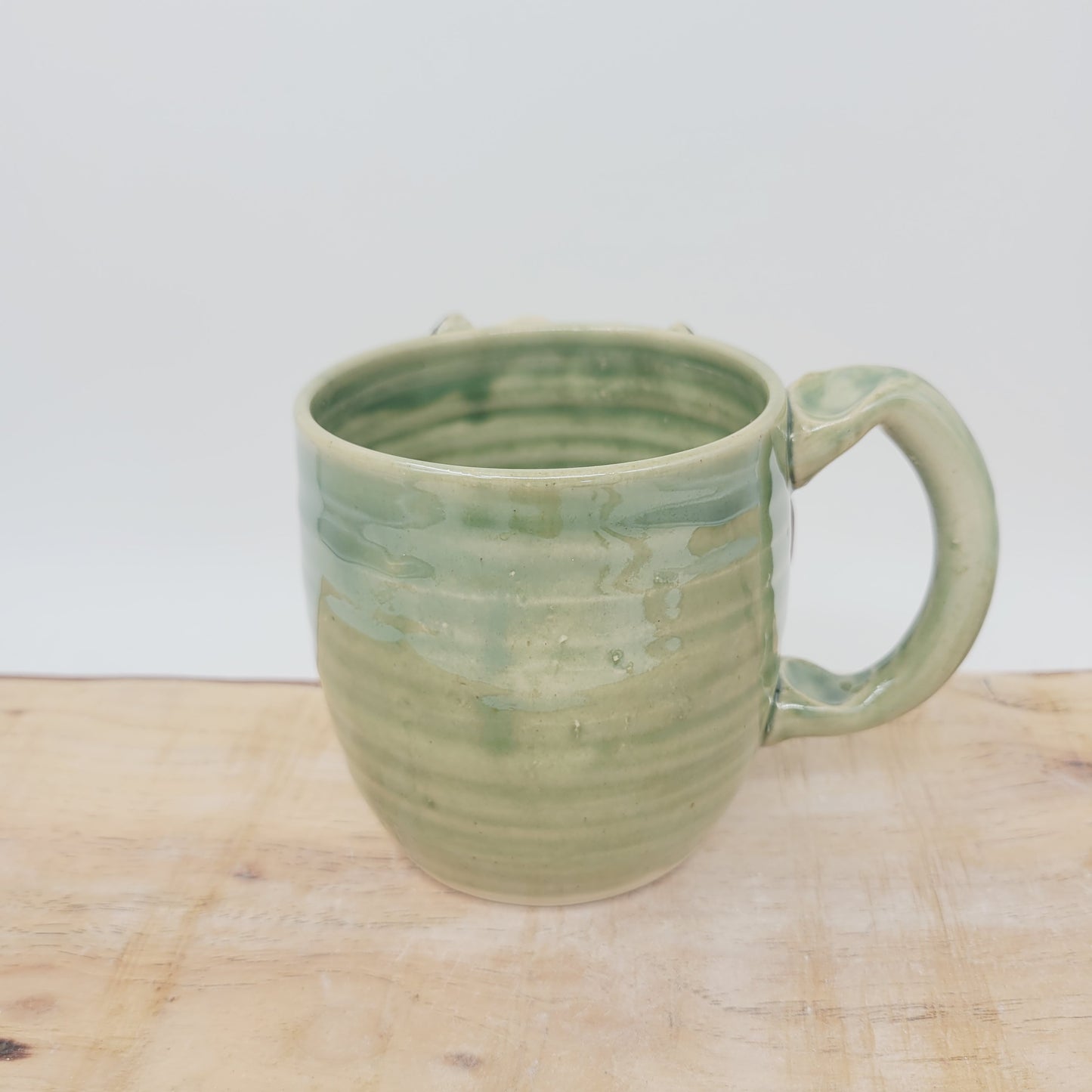Huge Smiley Face Mug. Big Grin Green Coffee Cups and Mugs. Nelson Studio Handmade Stoneware Pottery Tankard. 16 Ounces (Copy)