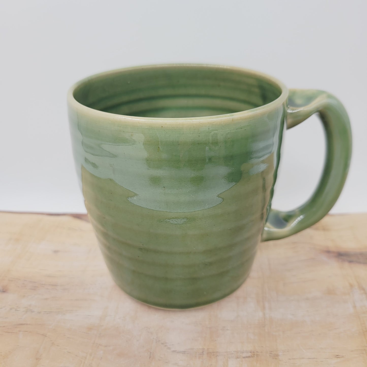 Vintage Santa Mug | Christmas Morning Coffee Cup | Old Fashioned Hot Chocolate Pottery Mug | Green