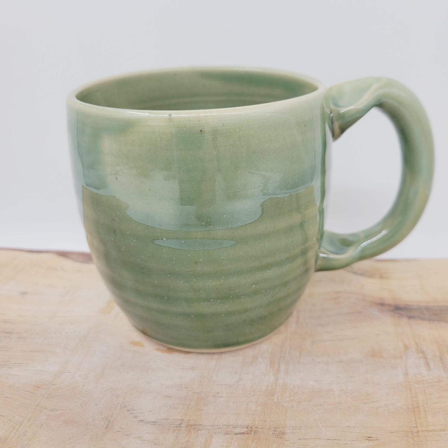 Christmas Morning Coffee Cup | Green | Handmade Stoneware Pottery Hot Chocolate Mug