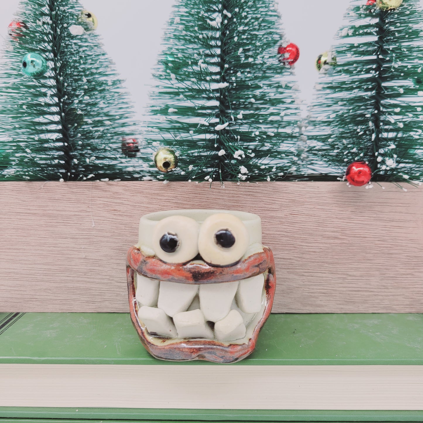 Toothpick Holder | Paperclip Cup | Funny Face Mini Pottery | Cream | Nelson Studio Ug Chug (Copy)