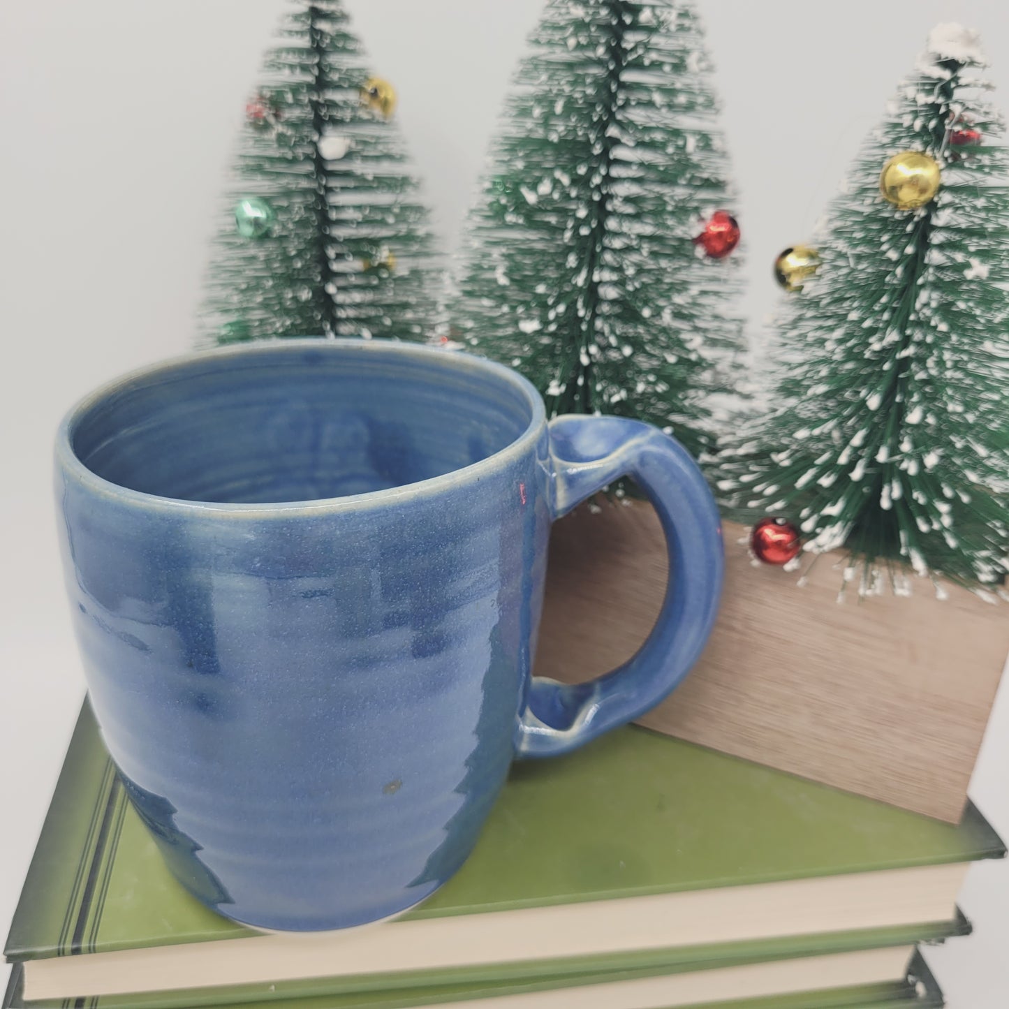 Pottery Chicken Mug | Blue | Extra Large | Cute Country Coffee Cup | Funny Farmhouse Rooster Hen Collector.