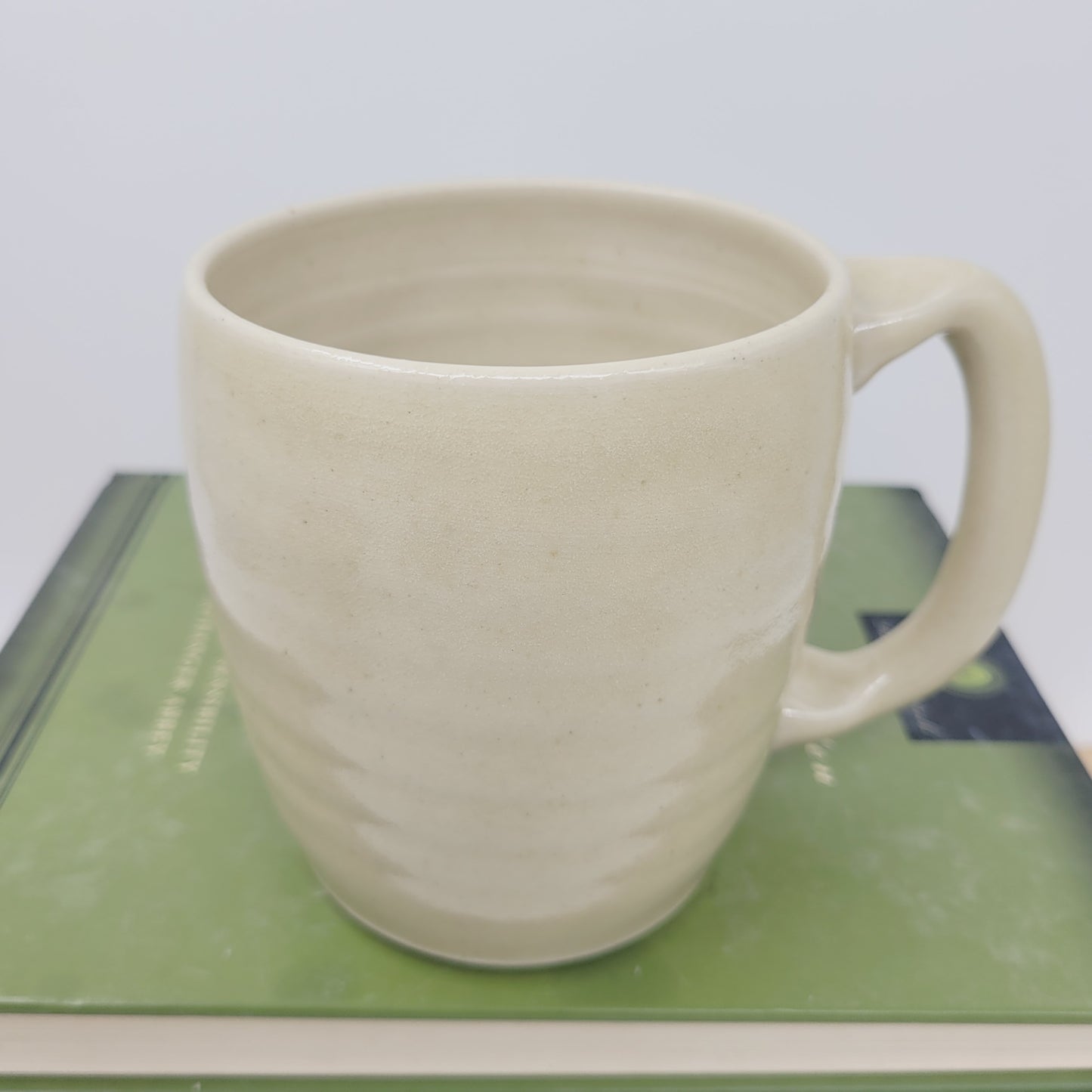 Funny Coffee Cup | Stoney White | Stoneware Ceramic Pottery | Naïve Adulting Face Mug | Wheel-Thrown Handmade