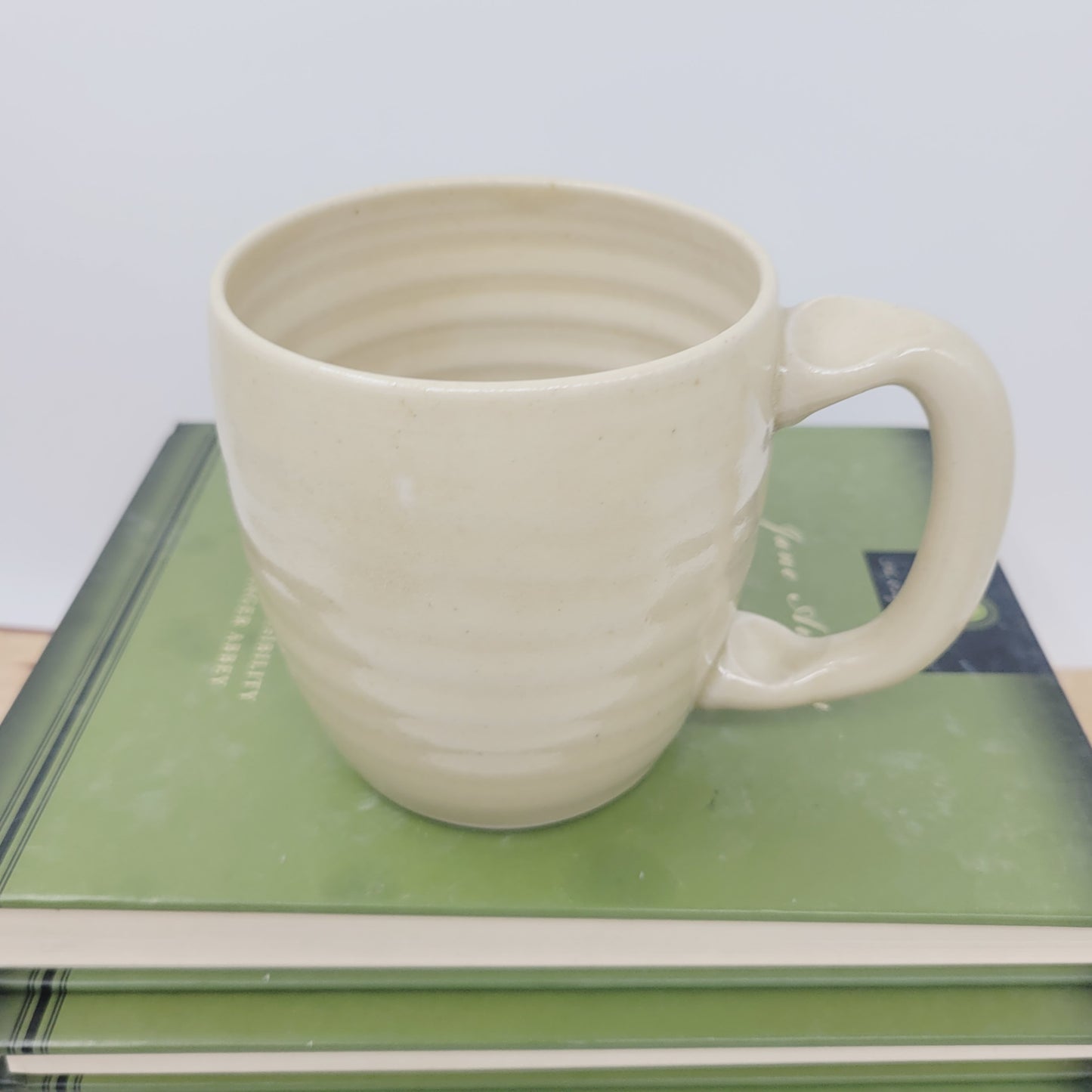 Funny Man Father Mug | Dad Bod No Excuses Workout Guy | Large Coffee Cups for Him | Stoneware Clay Pottery | Nelson Studio Ug Chug Face Mug | Cream