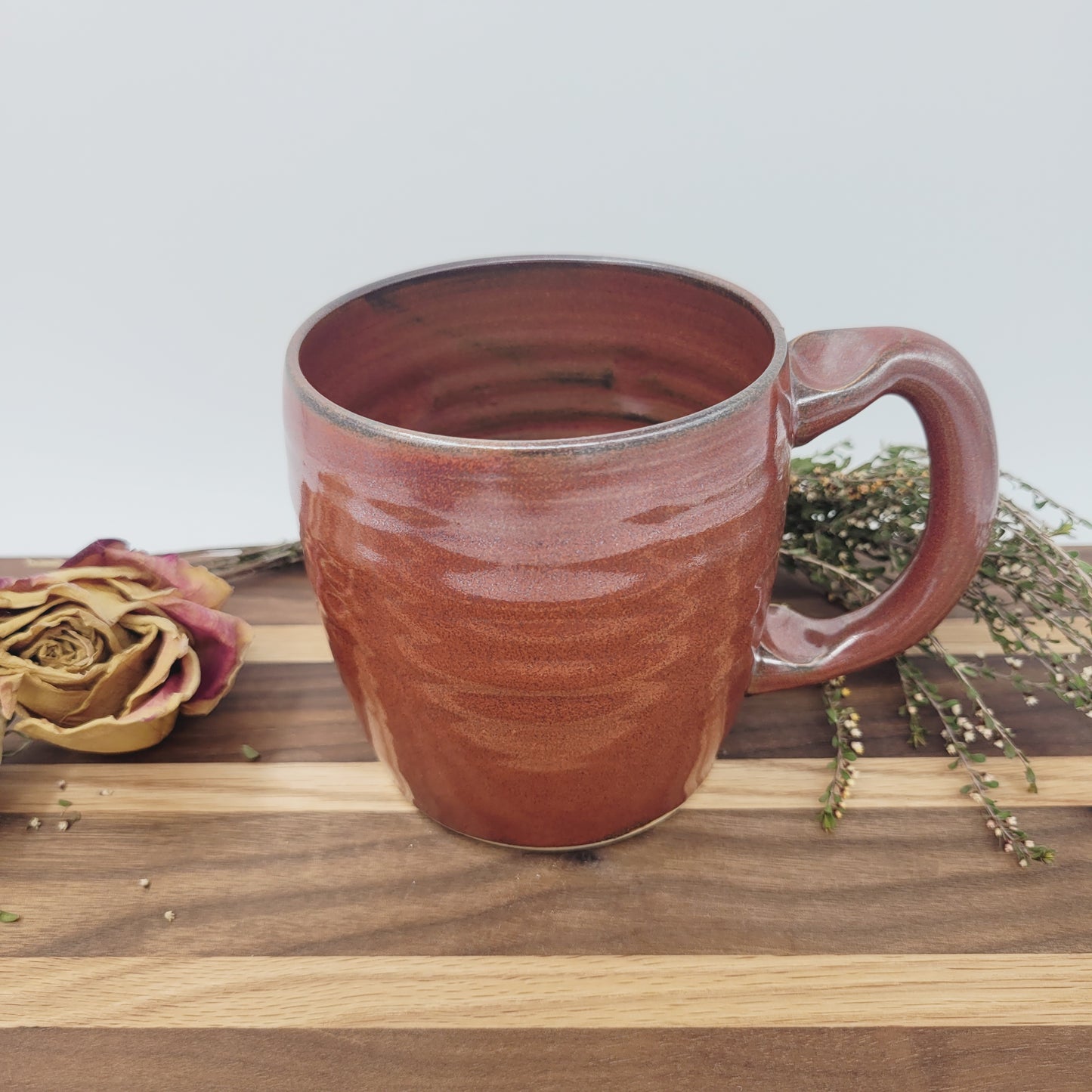 Valentine's Day Mug | Funny Face Coffee Cup with Heart Eyes | Red | Handmade Stoneware Pottery (Copy)