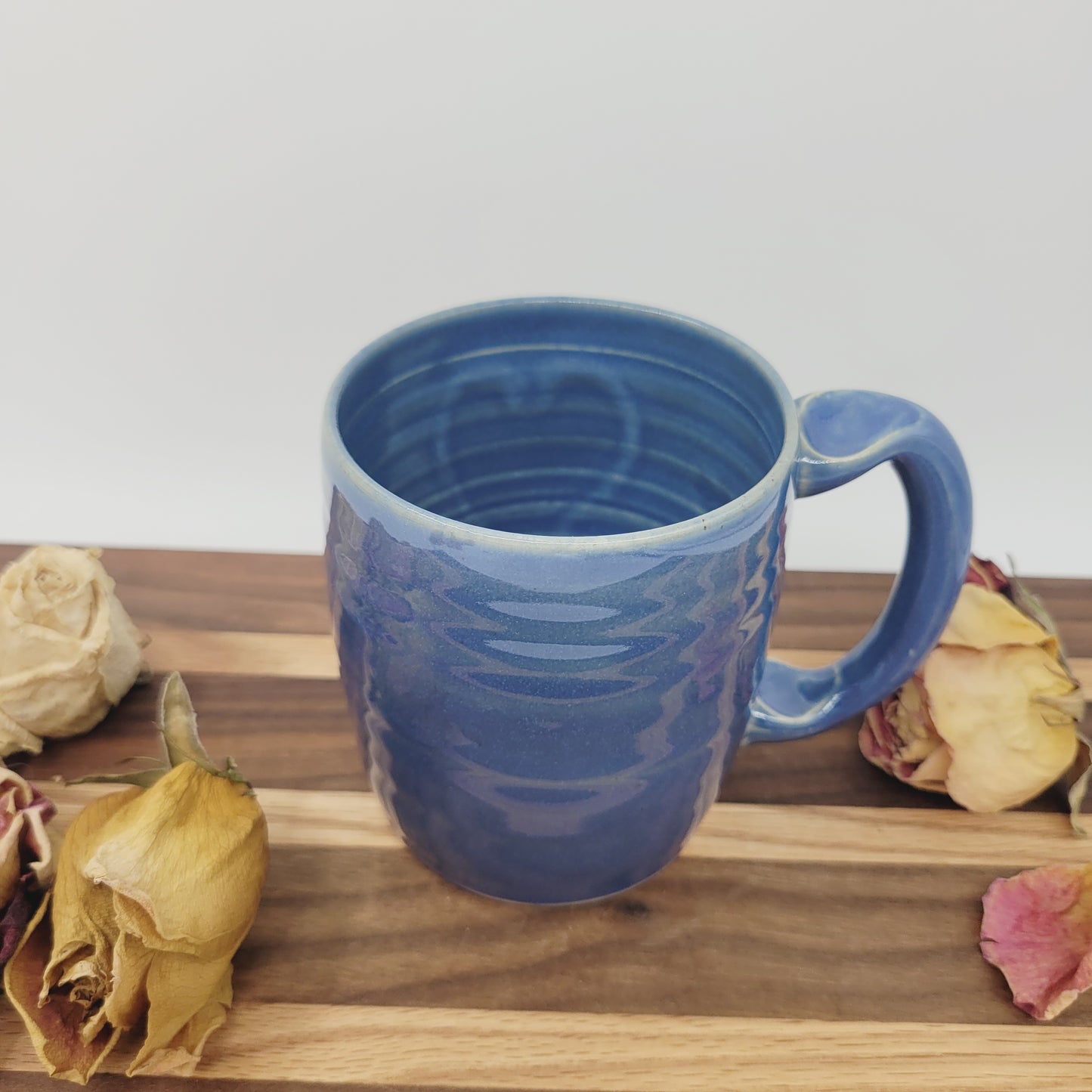 VALENTINE'S DAY Coffee Cup | Big Heart Mug | Handmade Ceramic Pottery | Blue