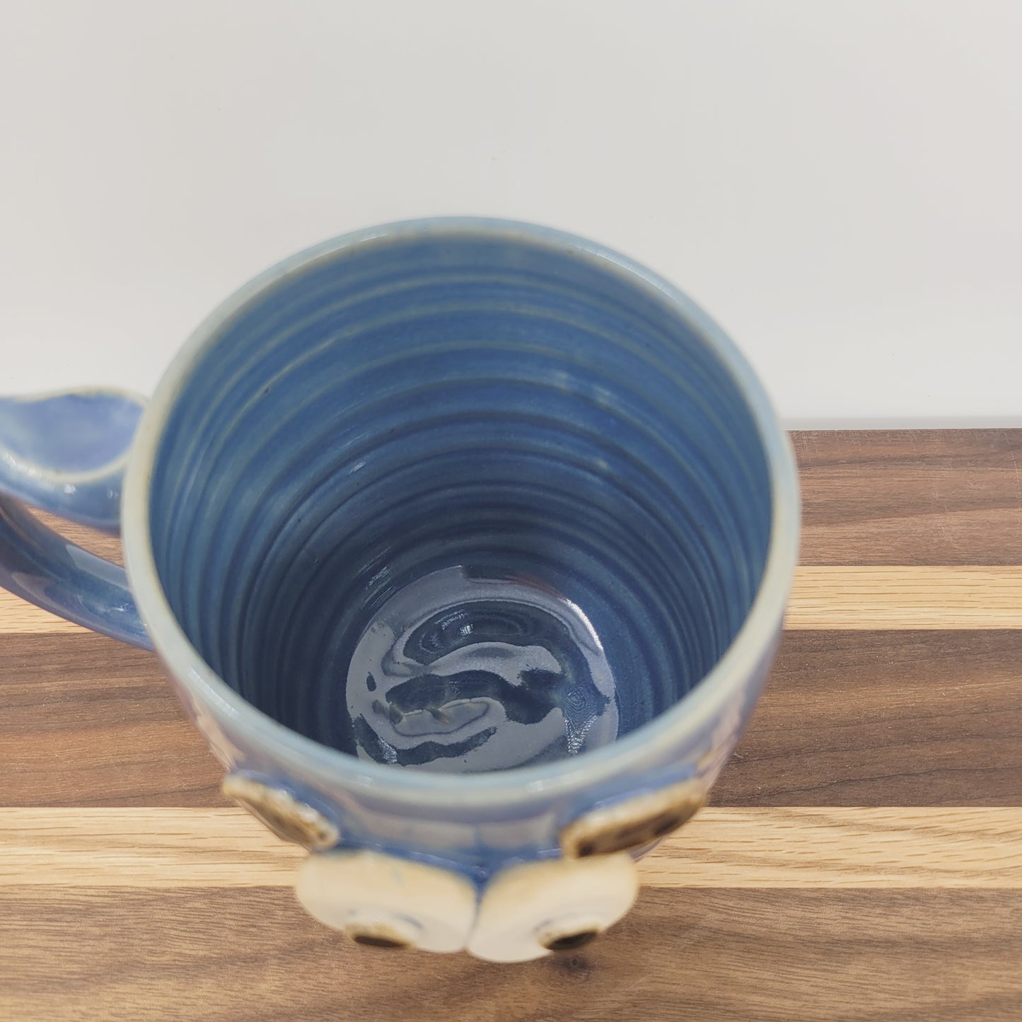 Sleepy Monday Morning Coffee Cup | Tired Face Mug | Blue Hot Tea Mug