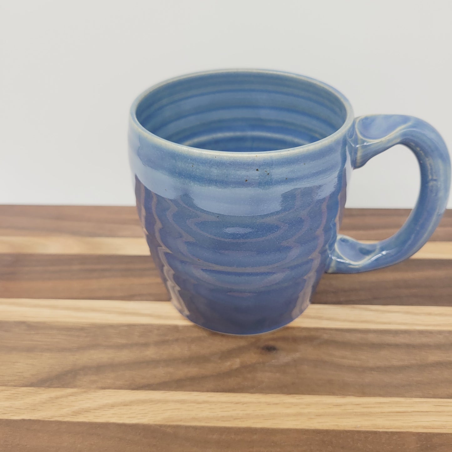 New Parent Coffee Cup | Large 16 Oz | Funny Father Gift Idea for New Dad | Blue Pottery Mug for Him