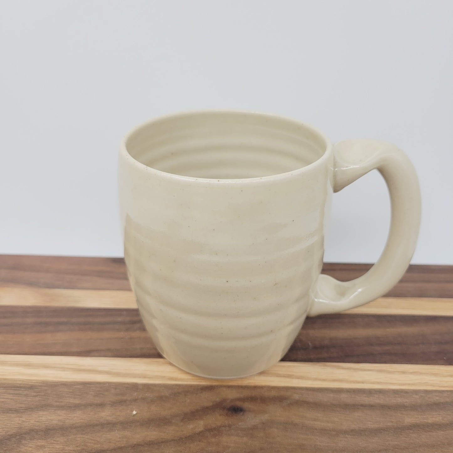 Funny Coffee Cup | Handmade Pottery Face Mug | Getting Older Man Gift | Ceramic Stoneware | 16 Ounces Large | Cream