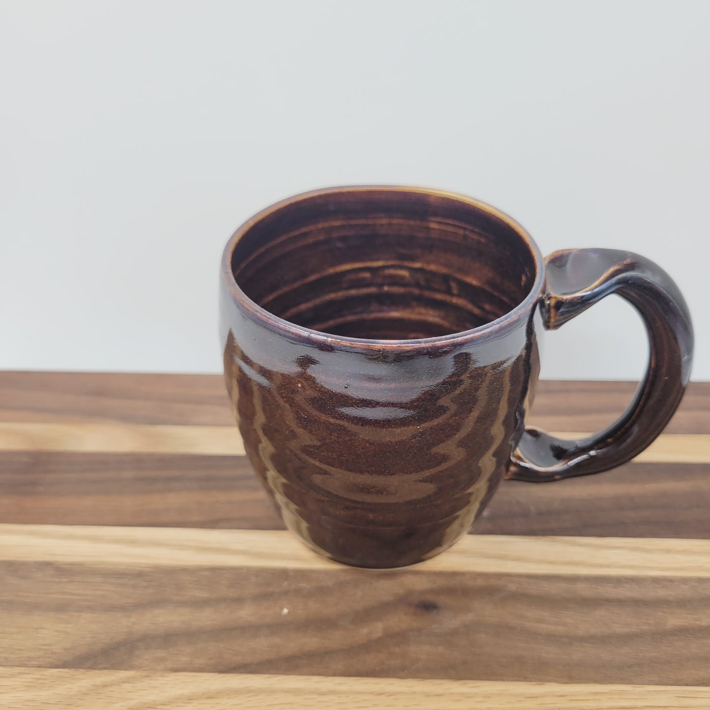 Taco Lover Coffee Cup | Handmade Pottery Face Mug | Funny Man Gift | Ceramic Stoneware | 16 Ounces Large | Chocolate