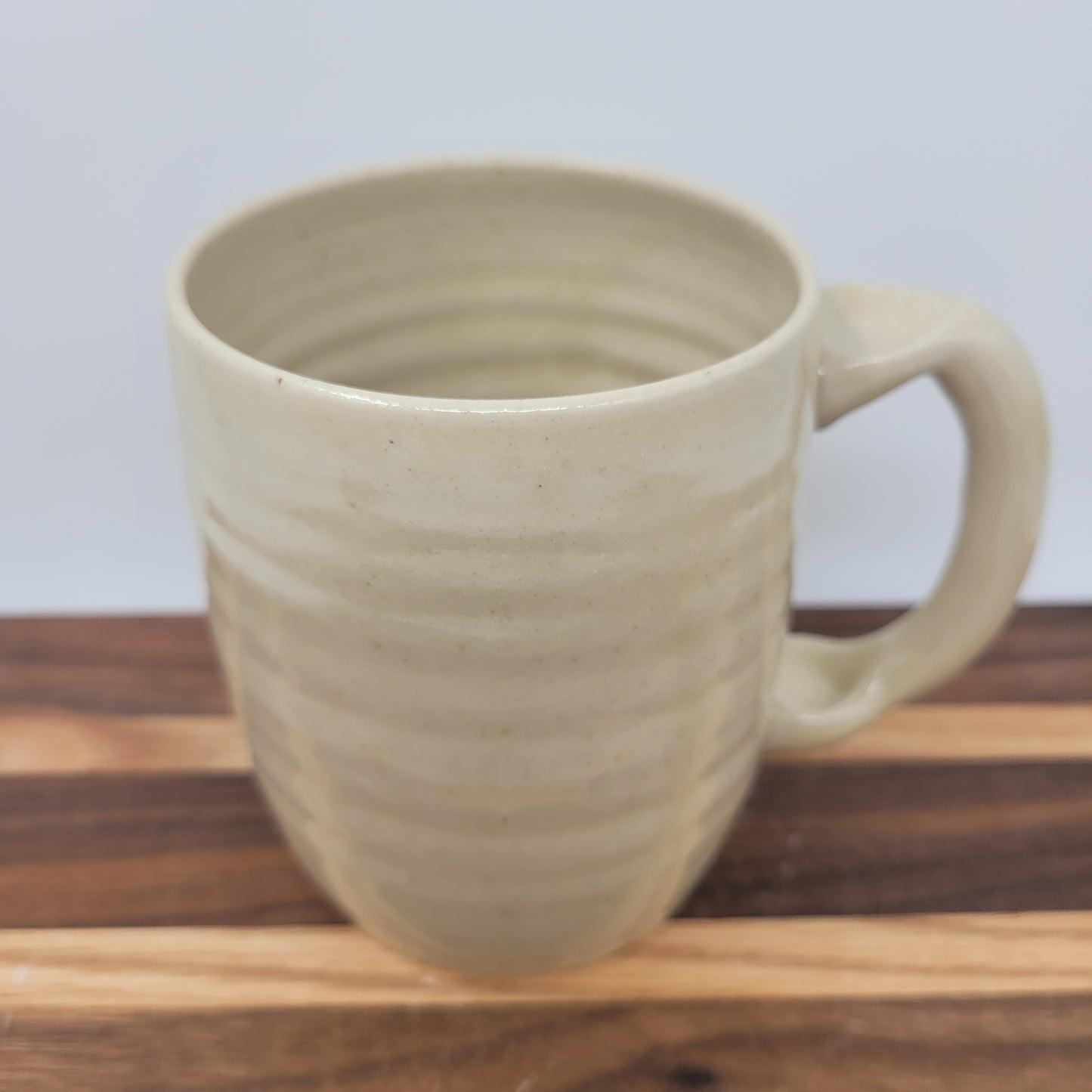 Coffee Lover Ug Chug Face Mug | Handmade Ceramic Stoneware Pottery Coffee Cups for Woman | Cream | Large 16 Oz